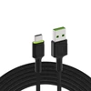 Kép 1/5 - Green Cell Ray USB Cable - USB-C 120cm zöld LED háttérvilágítással és fast charging Ultra Charge, QC 3.0 kábel