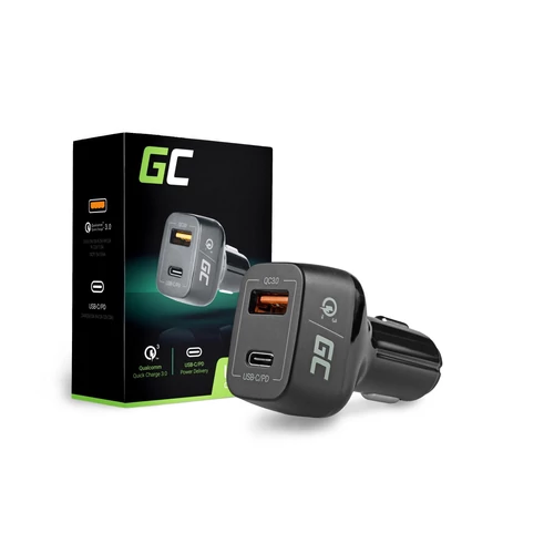 Green Cell USB-C Power Delivery + USB Quick Charge 3.0 autós töltő