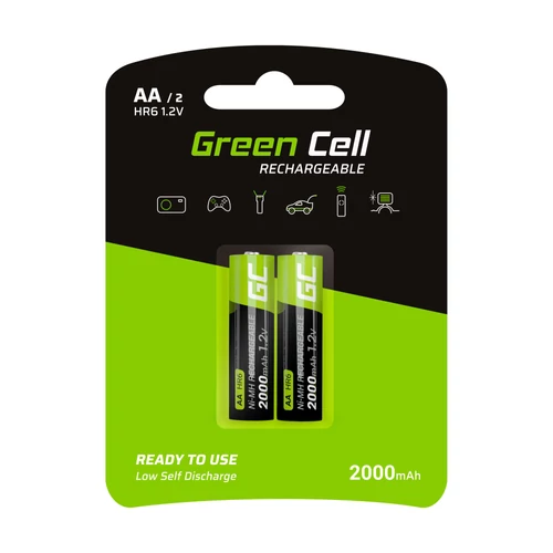 Green Cell 2x AA HR6 2000mAh tölthető elem akkumulátor