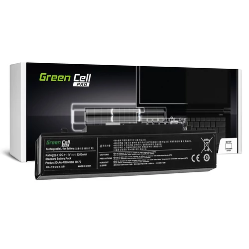 Green Cell PRO Samsung R519 R522 R530 R540 R580 R620 R719 R780 fekete 11.1V 5200mAh laptop akkumulátor