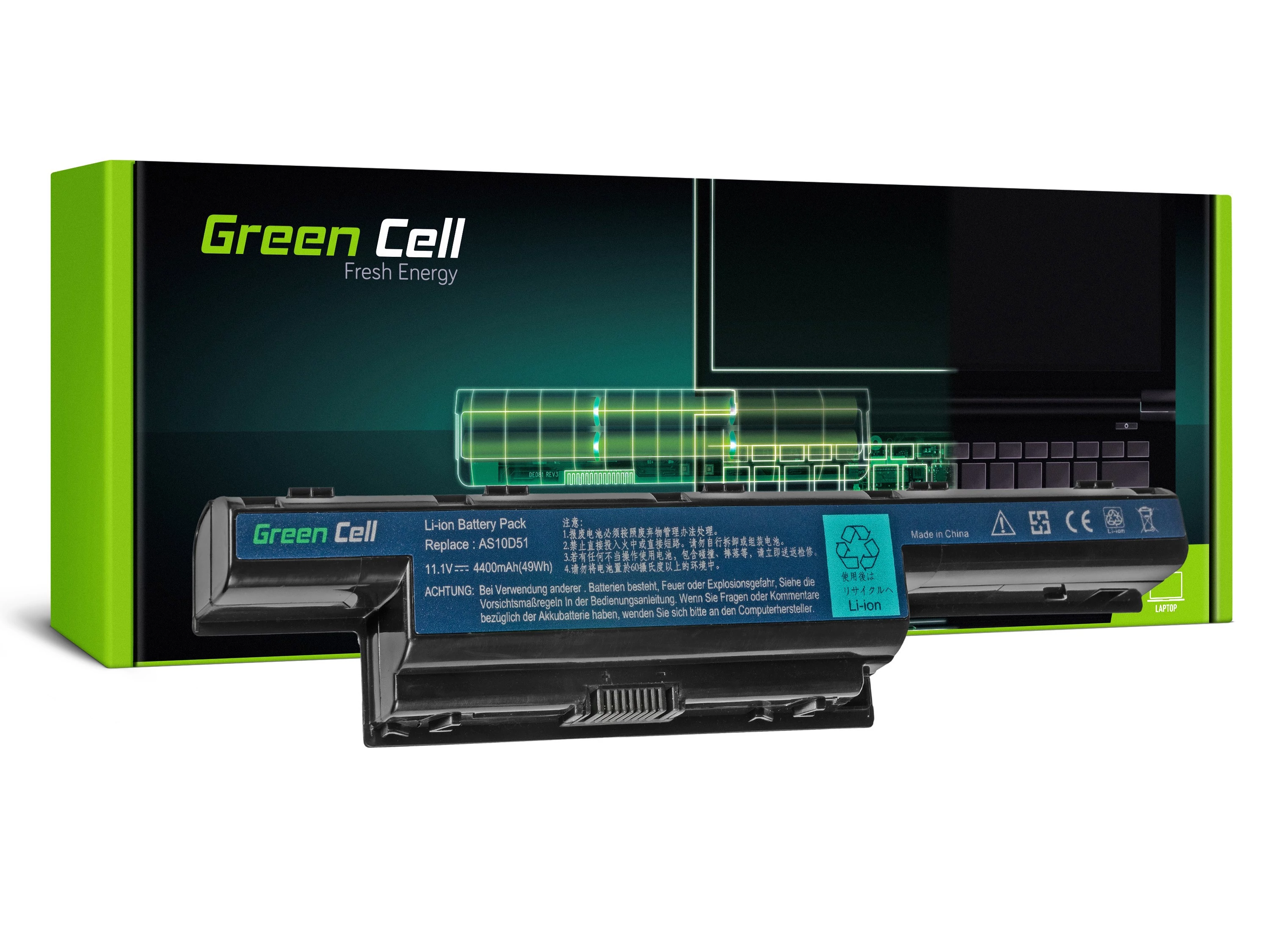 Green Cell Acer Aspire 5740G 5741G 5742G 5749Z 5750G 5755G 11.1V 4400mAh laptop akkumulátor