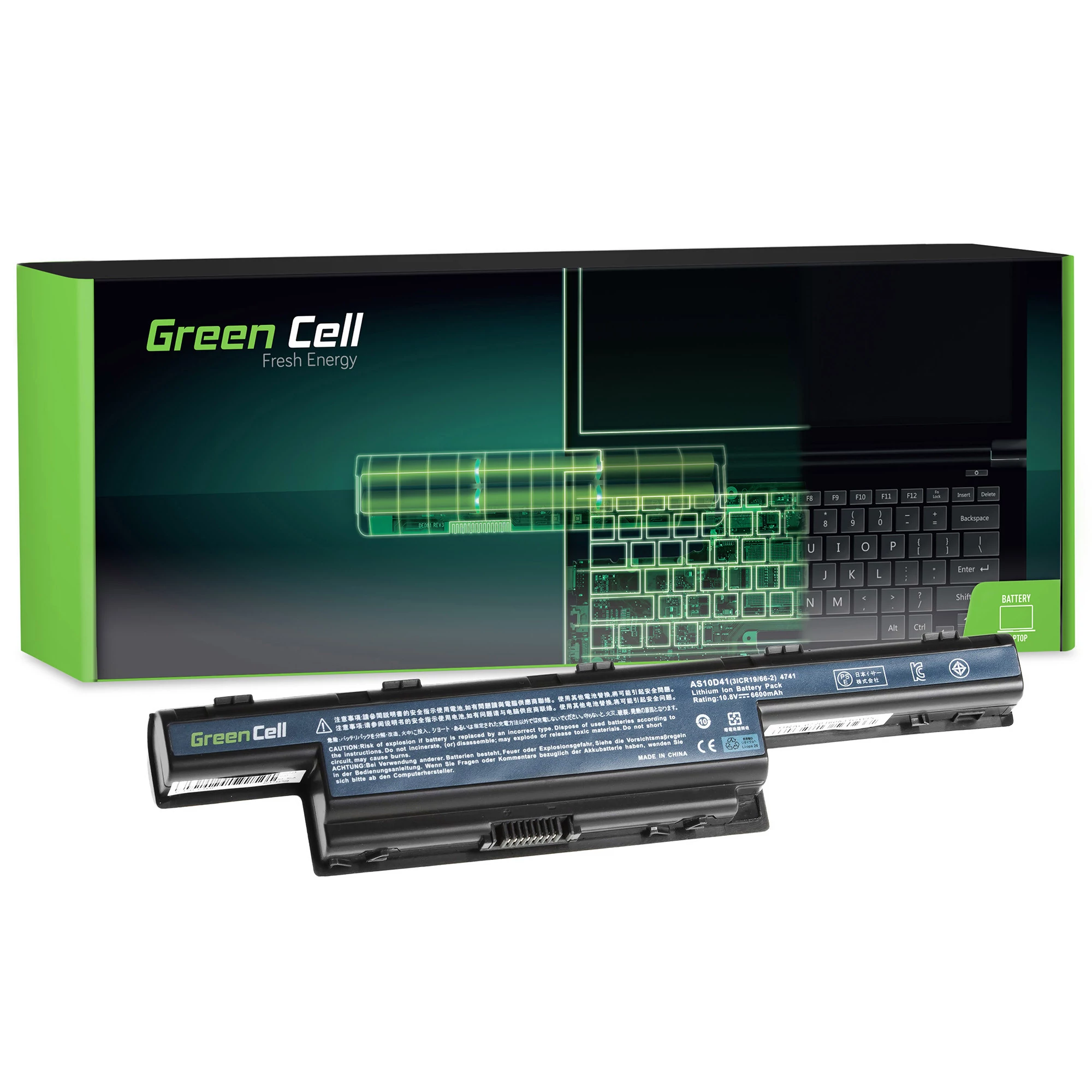 Green Cell Acer Aspire 5740G 5741G 5742G 5749Z 5750G 5755G 11.1V 6600mAh laptop akkumulátor