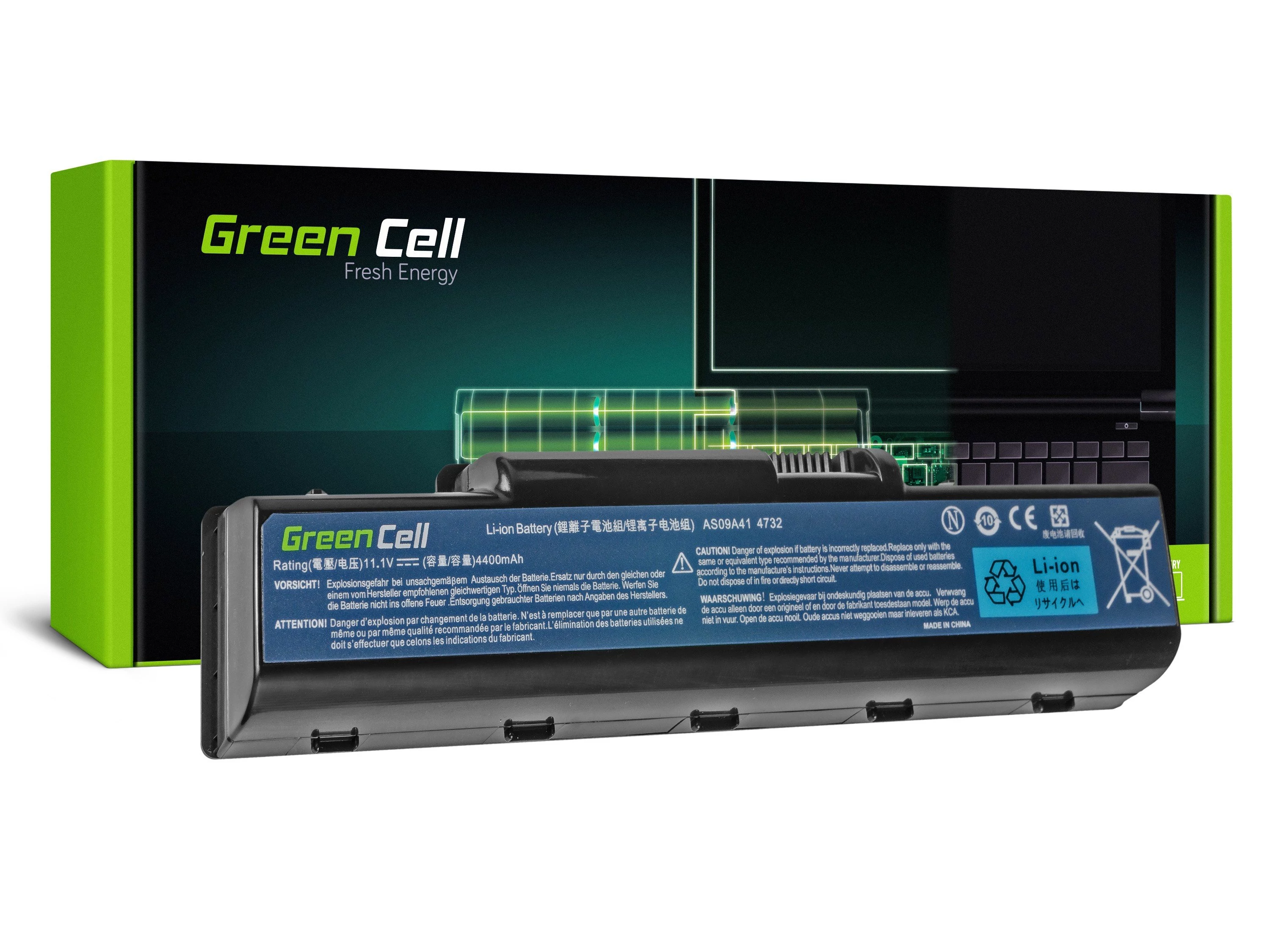 Green Cell AS09A31 AS09A41 AS09A51 AS09A71 Acer eMachines E525 E625 E725 G430 Aspire 5532 5732 5732Z 5734Z laptop akkumulátor