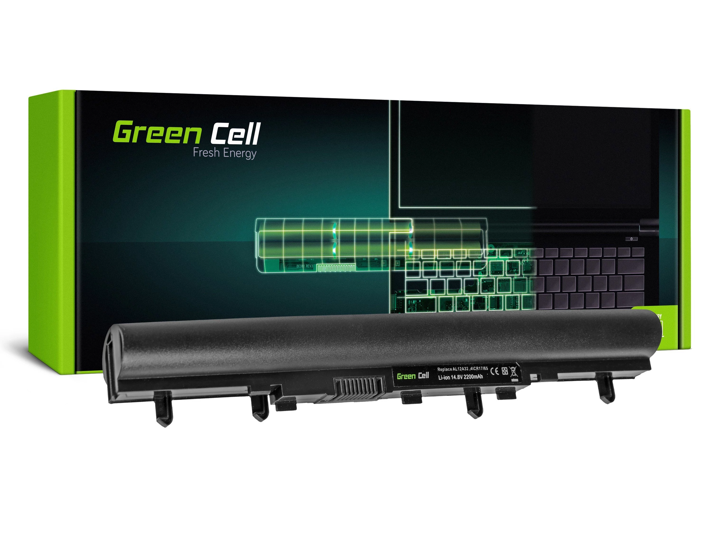 Green Cell Acer E1-522 E1-530 E1-532 E1-570 E1-572 V5-531 14.4V 2200mAh laptop akkumulátor