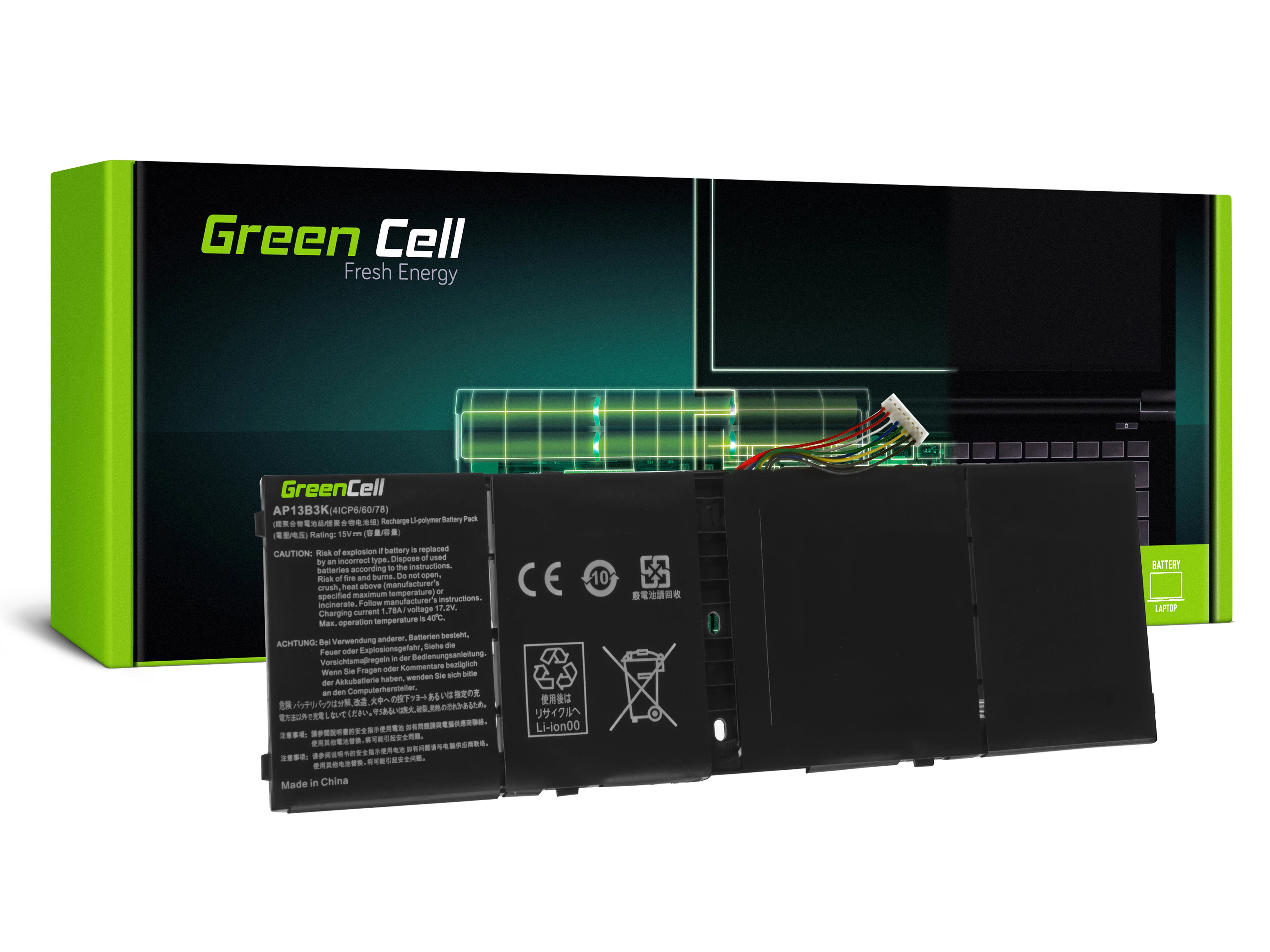 Green Cell Acer Aspire V5-552 V5-572 V5-573 V7-581 R7-571 15V 3560mAh laptop akkumulátor