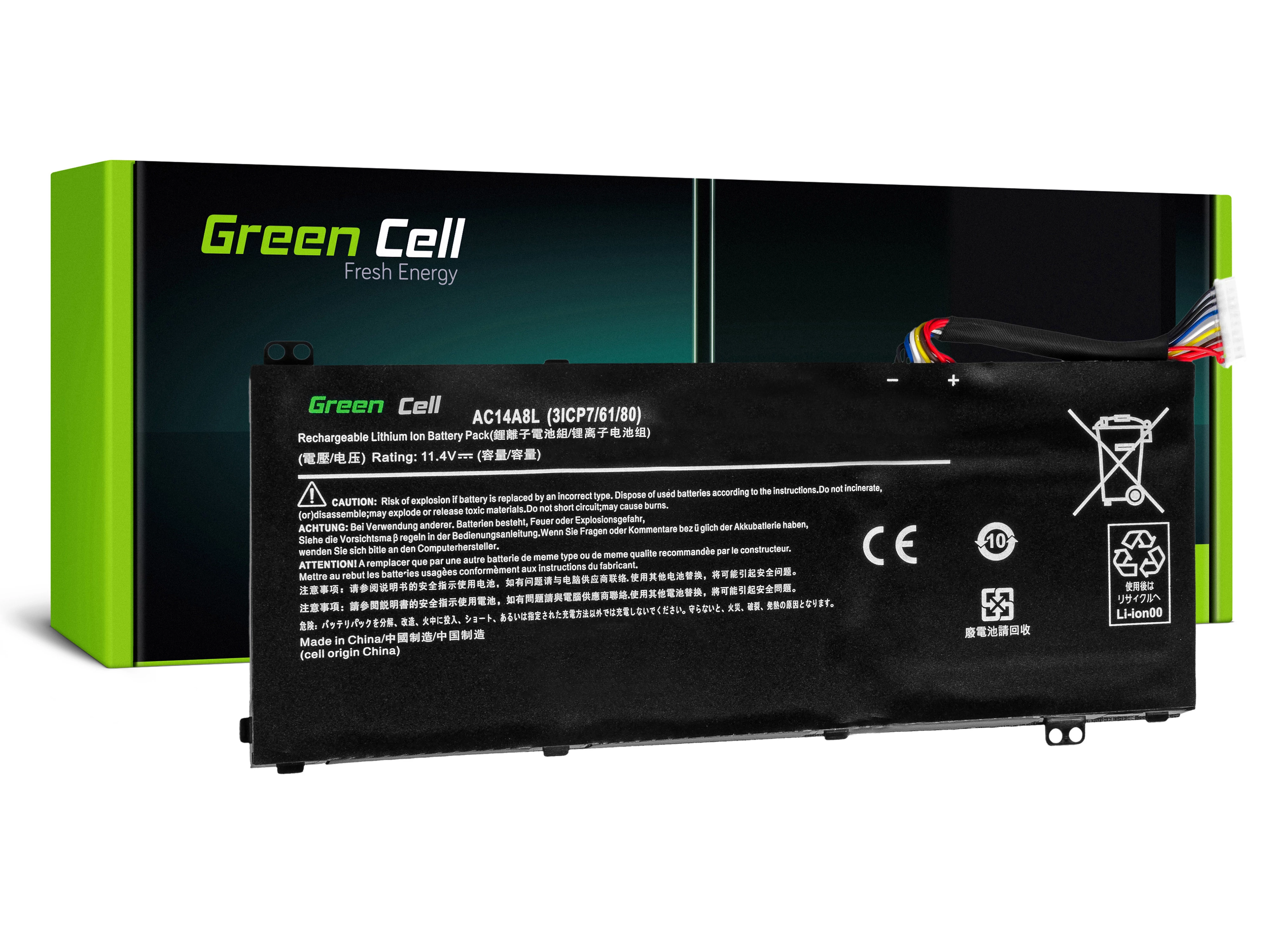 Green Cell Acer Aspire Nitro V15 VN7-571G VN7-572G VN7-591G VN7-592G 11.4V 4605mAh laptop akkumulátor