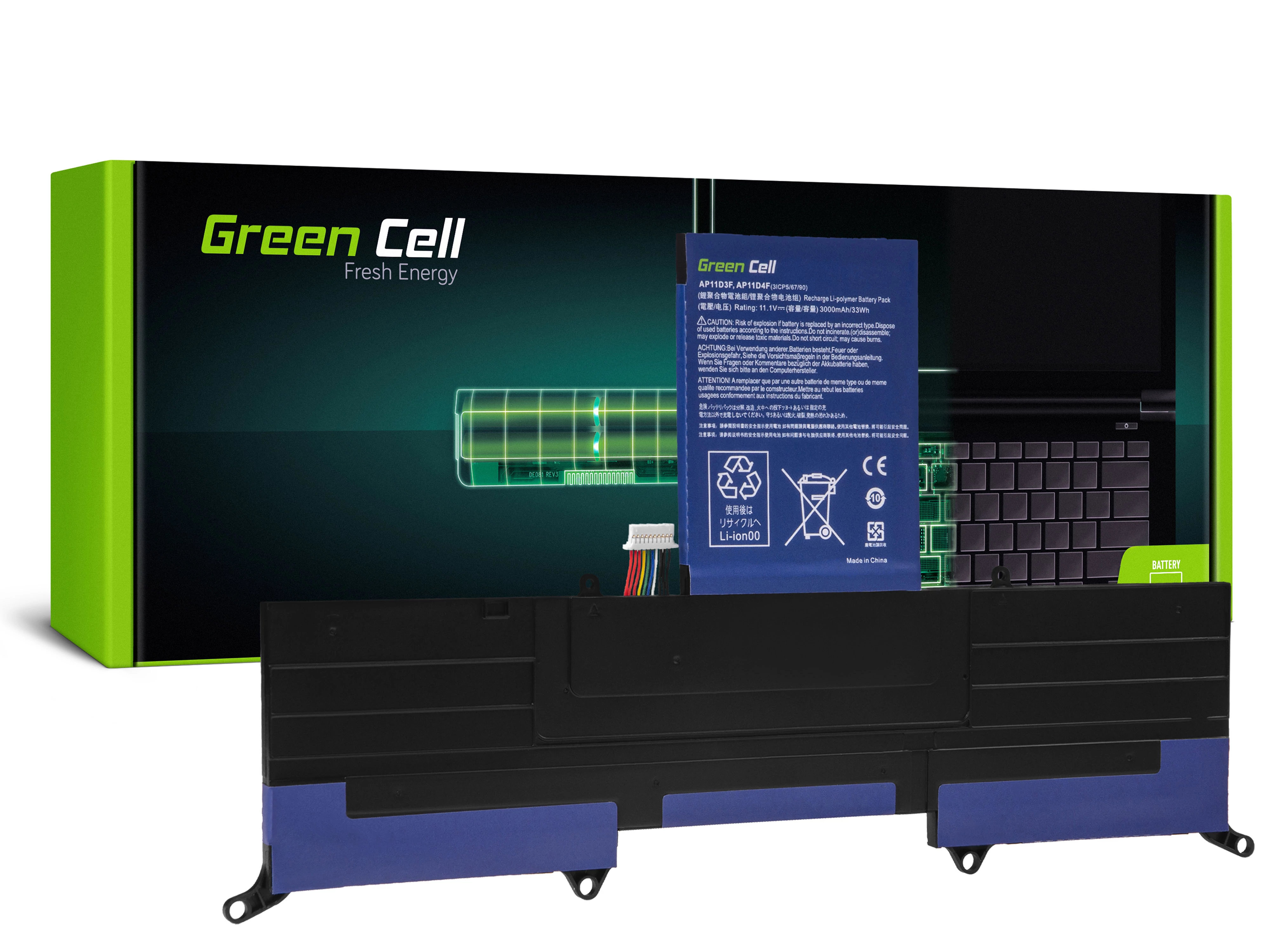  Green Cell AP11D3F Acer Aspire S3 MS2346 S3-391 S3-951 laptop akkumulátor