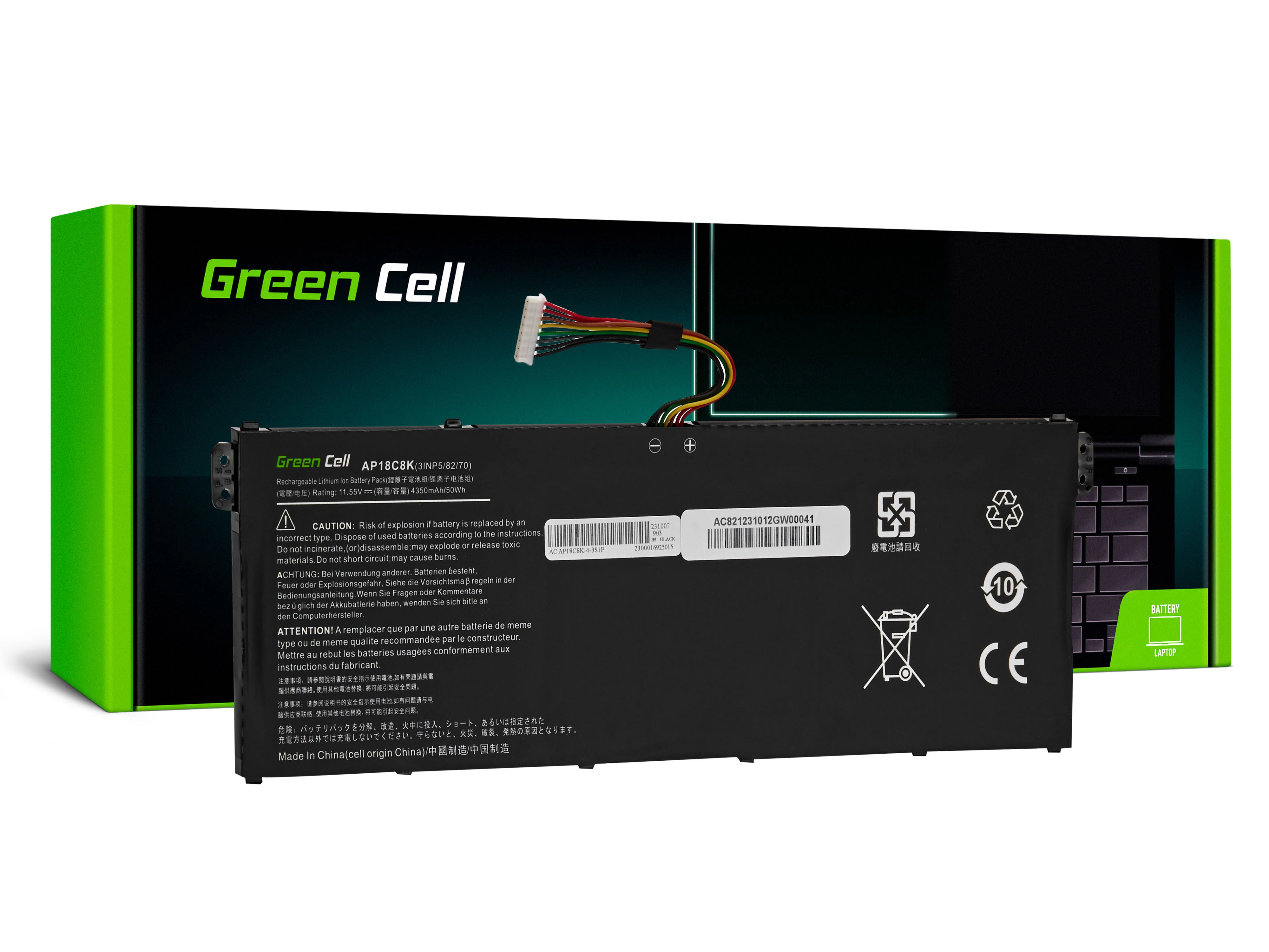 Green Cell AP18C4K AP18C8K Acer Aspire 3 A315-23 5 A514-54 A515-57 Swift 1 SF114-34 3 SF314-42 SF314-43 SF314-57 laptop akkumulátor