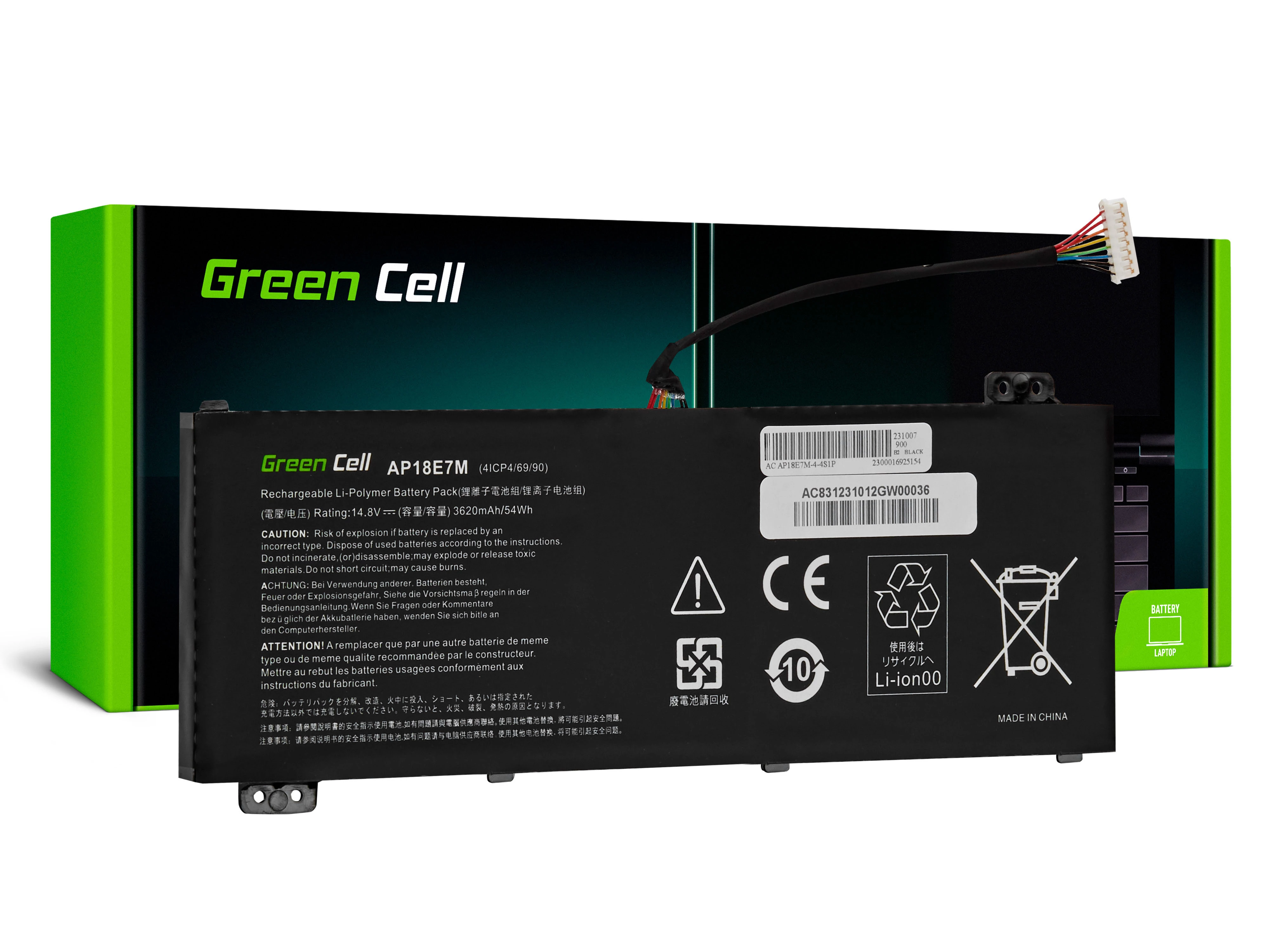 Green Cell AP18E7M AP18E8M Acer Nitro 5 AN515-44 AN515-45 AN515-54 AN515-55 AN515-57 AN515-58 AN517-51 AN517-54 laptop akkumulátor