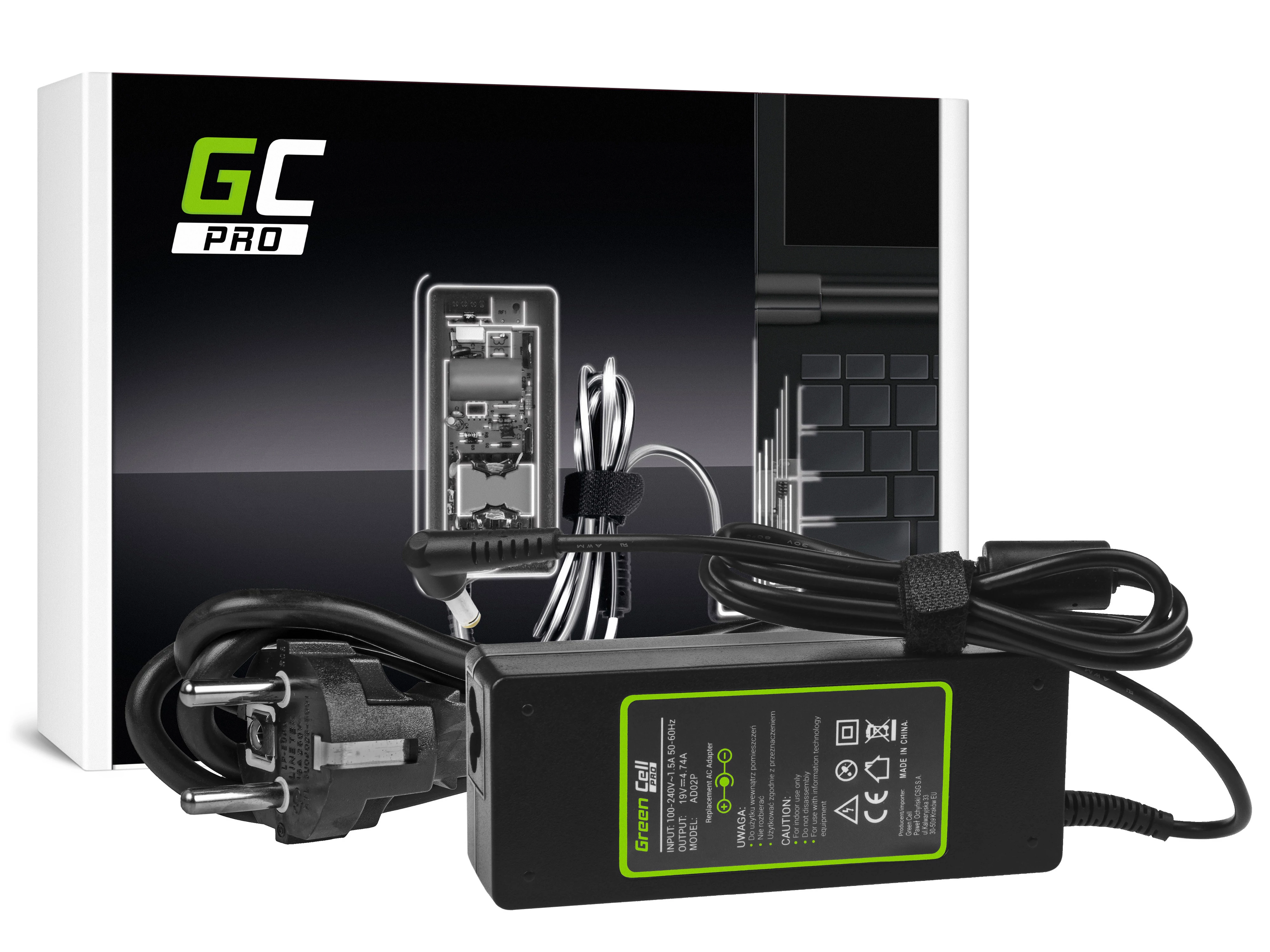 Green Cell PRO töltő Acer 90W / 19V 4,74A / 5.5mm-1.7mm