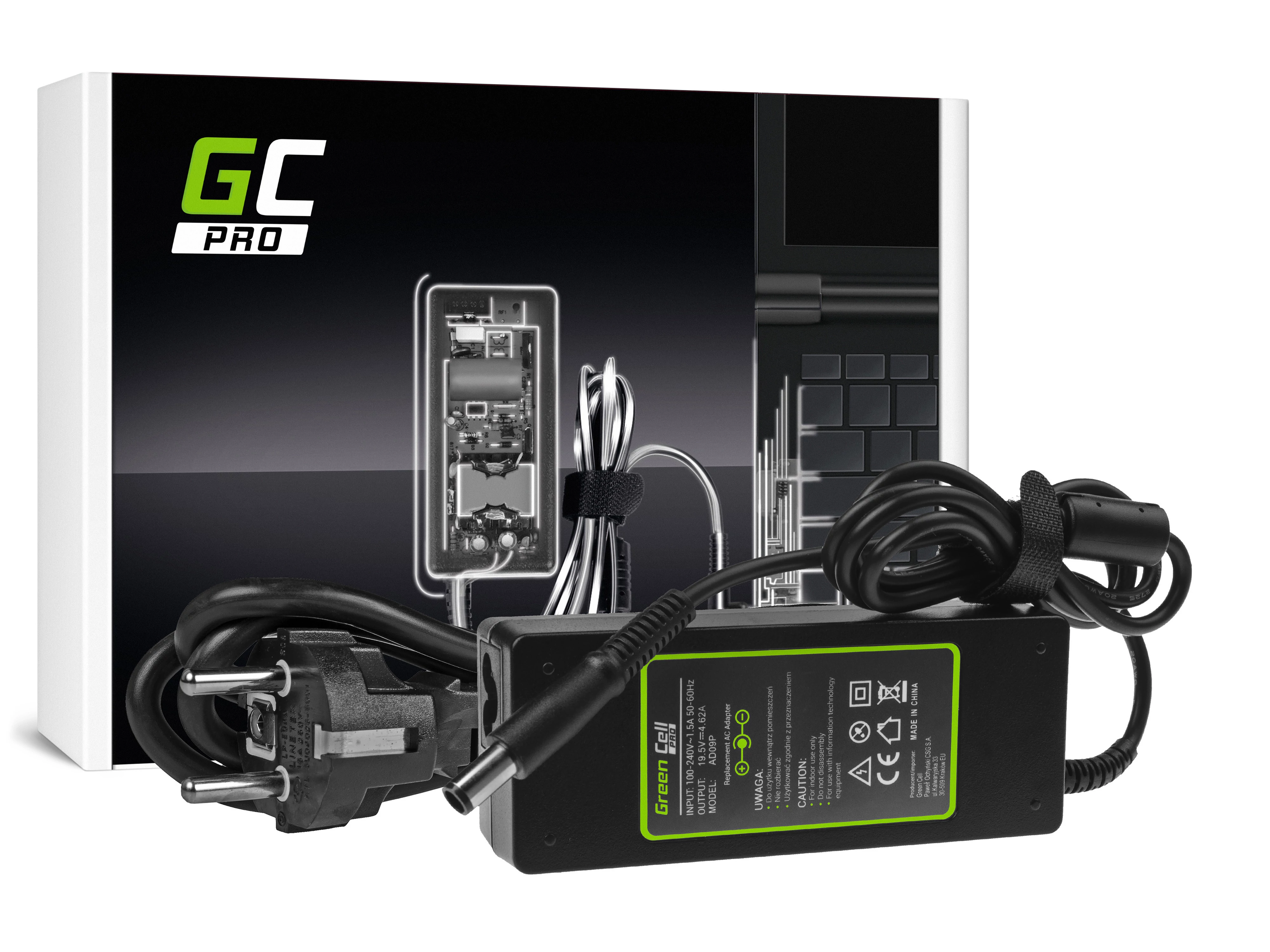 Green Cell PRO töltő Dell 90W 19.5V 4.62A / 7.4mm-5.0mm