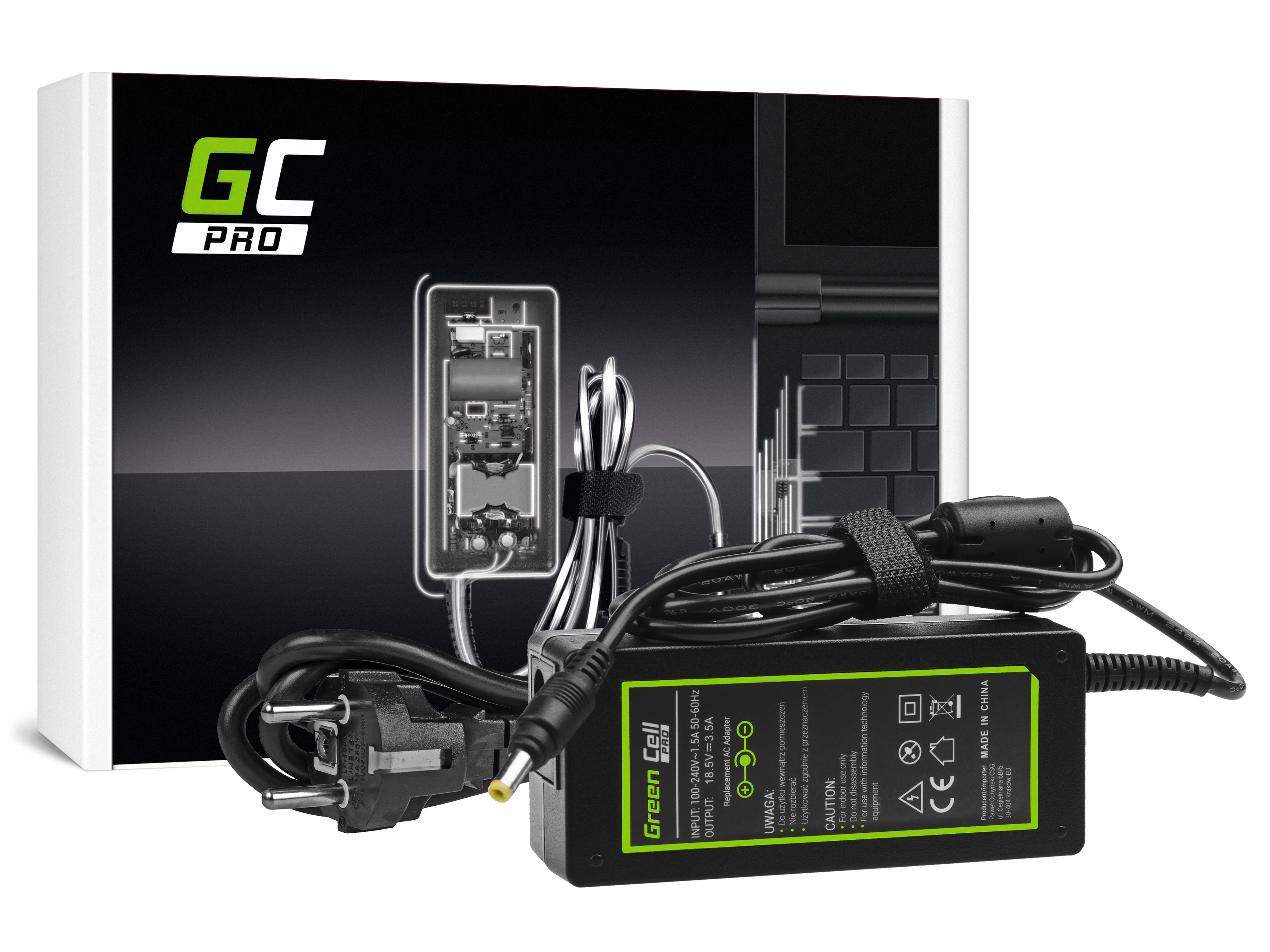 Green Cell töltő HP 65W / 18.5V 3.5A / 4.8mm-1.7mm