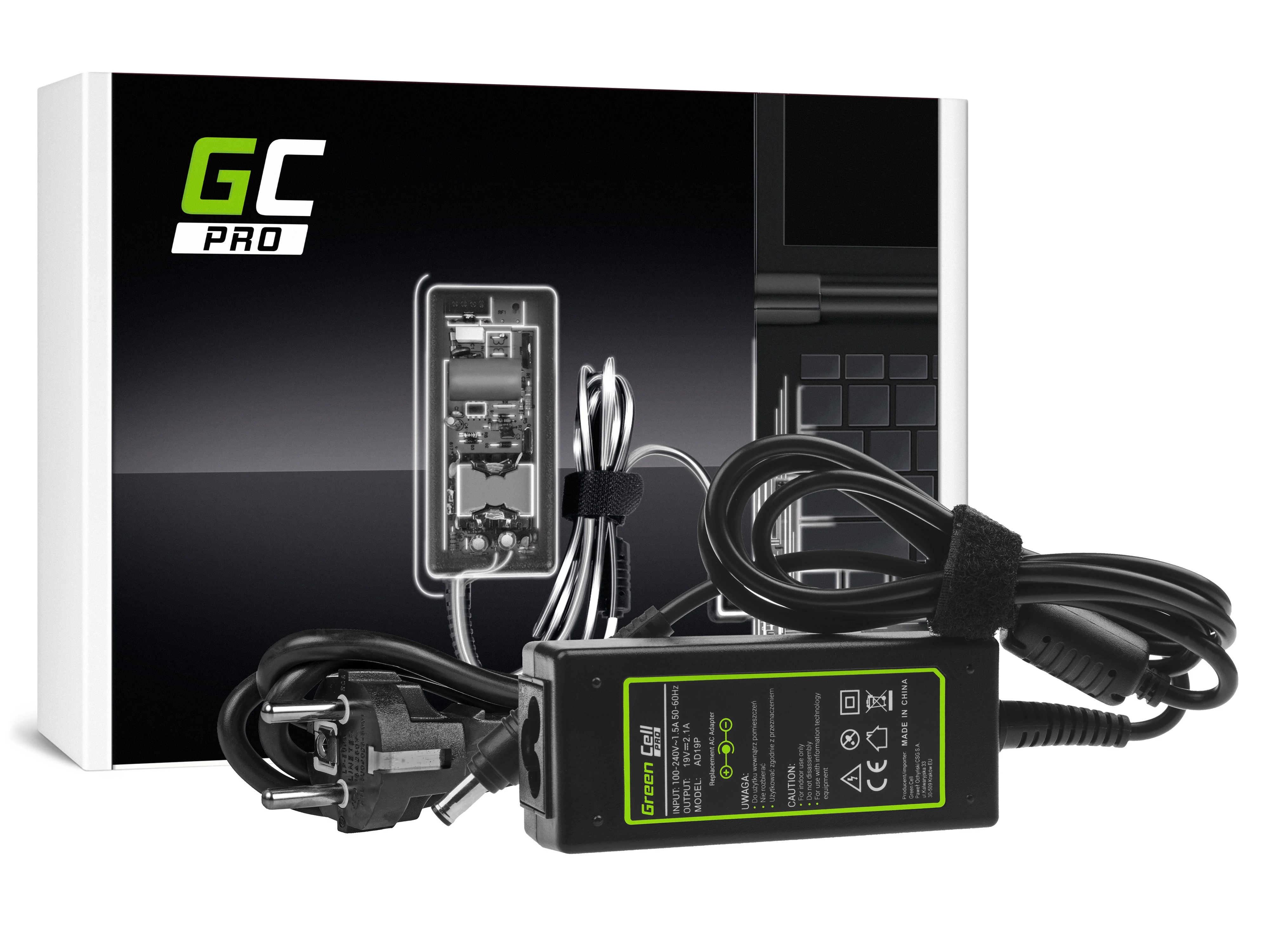 Green Cell PRO töltő Samsung N100 N130 N145 N148 N150 NC10 NC110 N150 Plus 19V 2.1A 40W