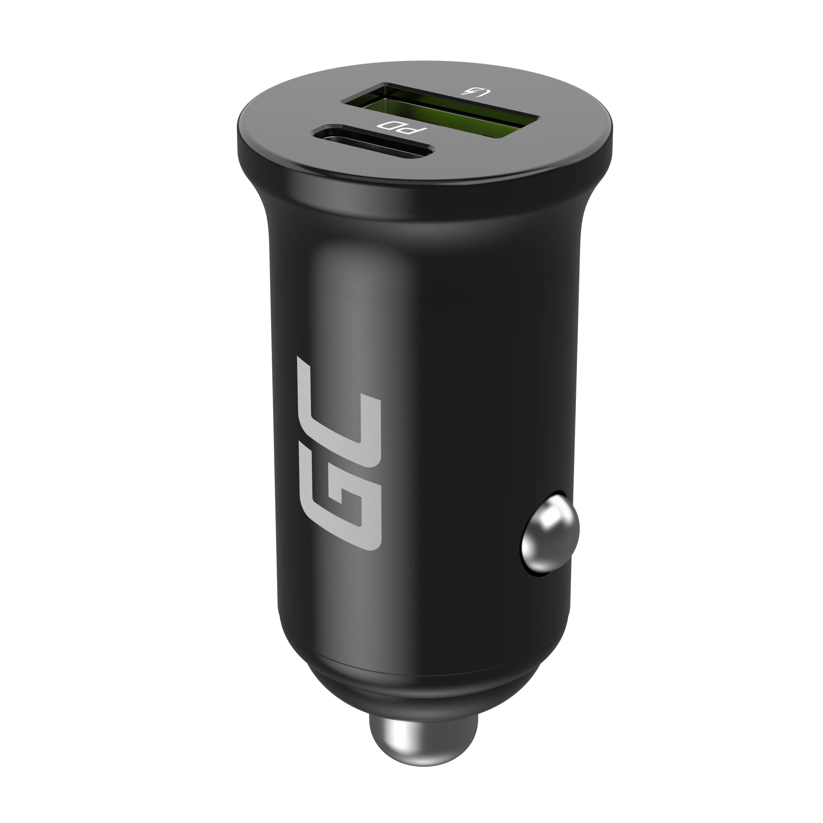 Green Cell autóstöltő 38W GC PowerRide Nano38 1db USB-C és 1db USB-A kimenettel Power Delivery és Ultra Charge gyorstöltéssel