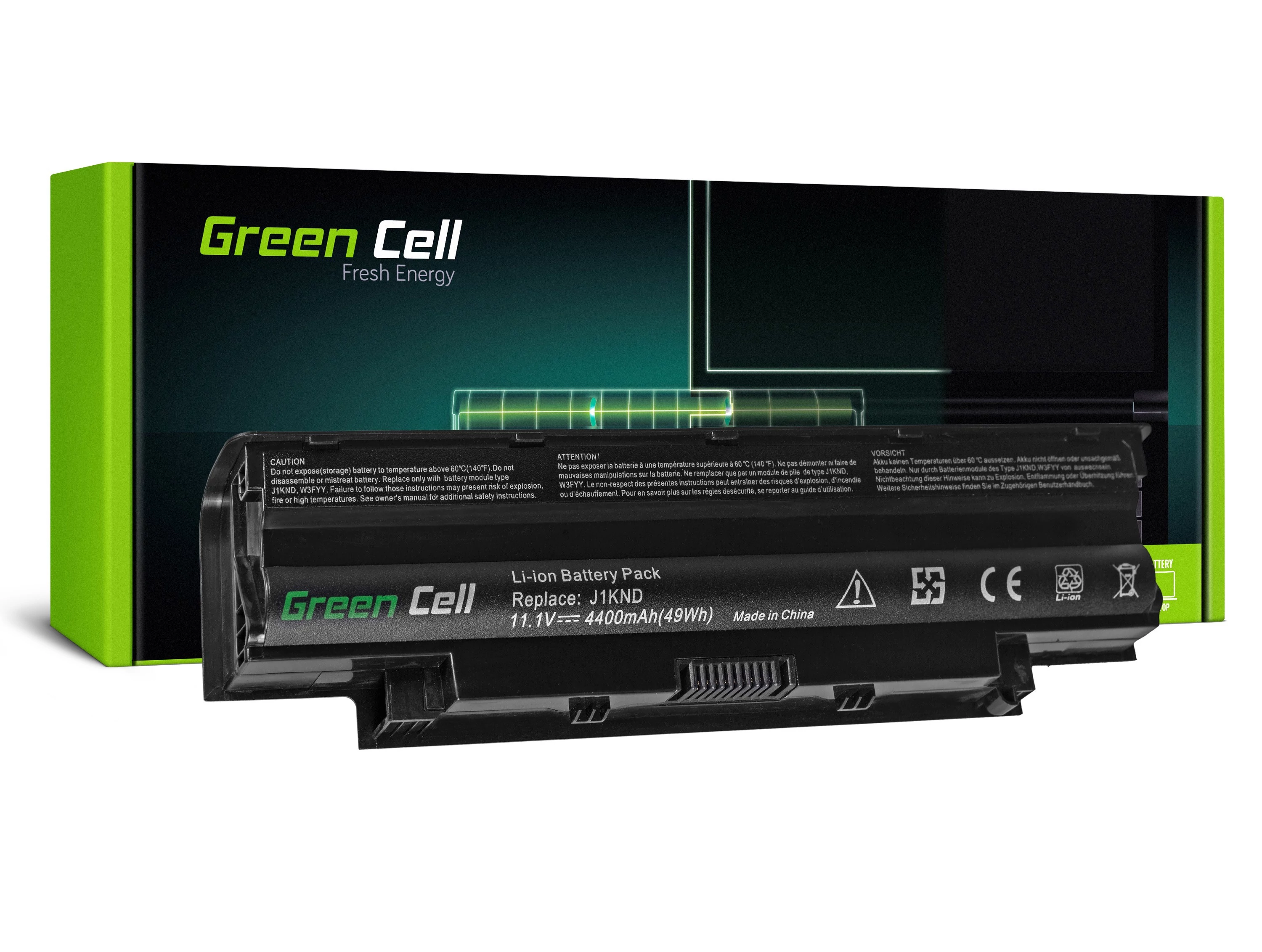 Green Cell Dell Inspiron N3010 N4010 N5010 13R 14R 15R J1 11.1V 4400mAh laptop akkumulátor