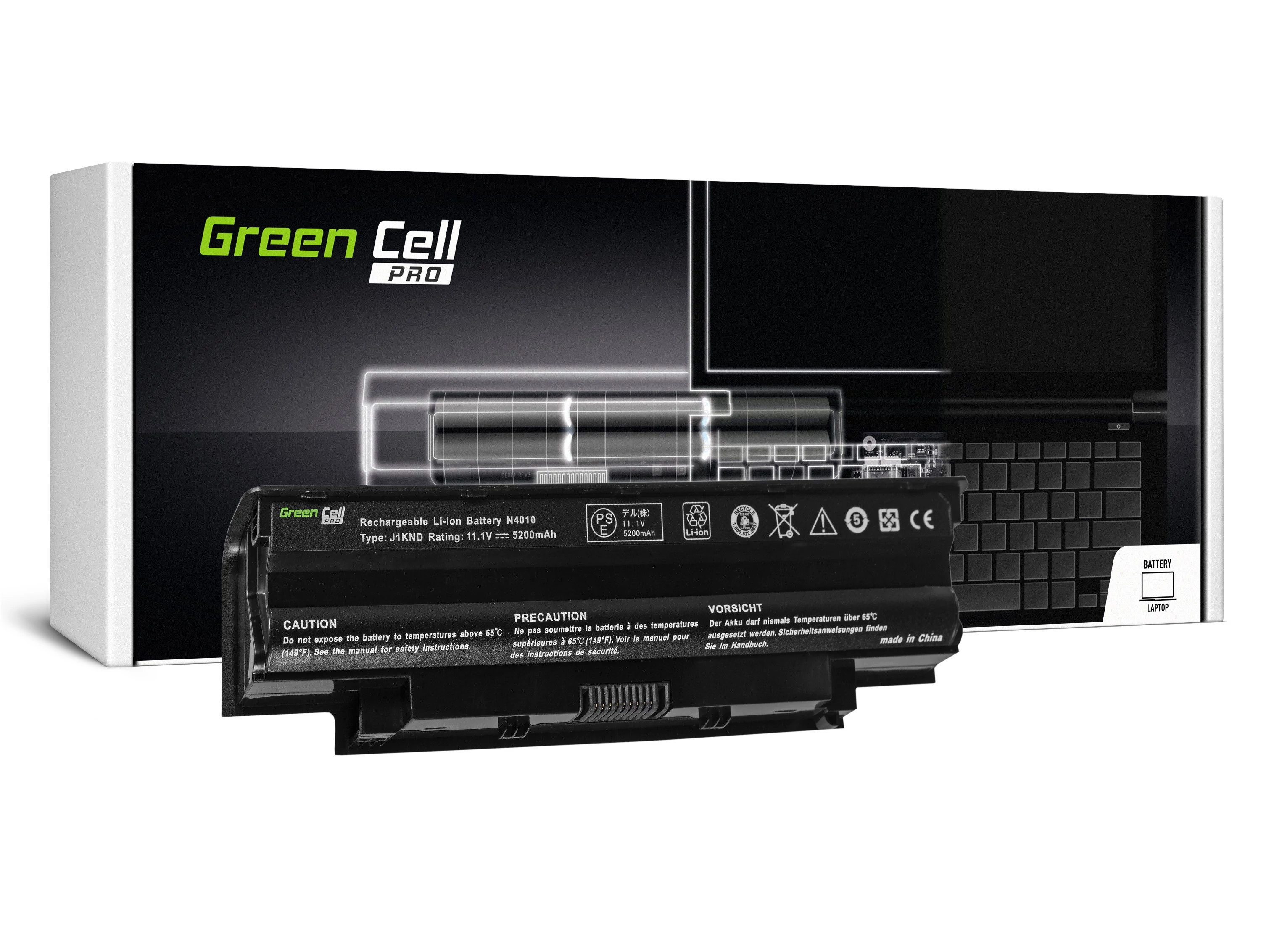 Green Cell PRO Dell Inspiron N3010 N4010 N5010 13R 14R 15R J1 11.1V 5200mAh laptop akkumulátor