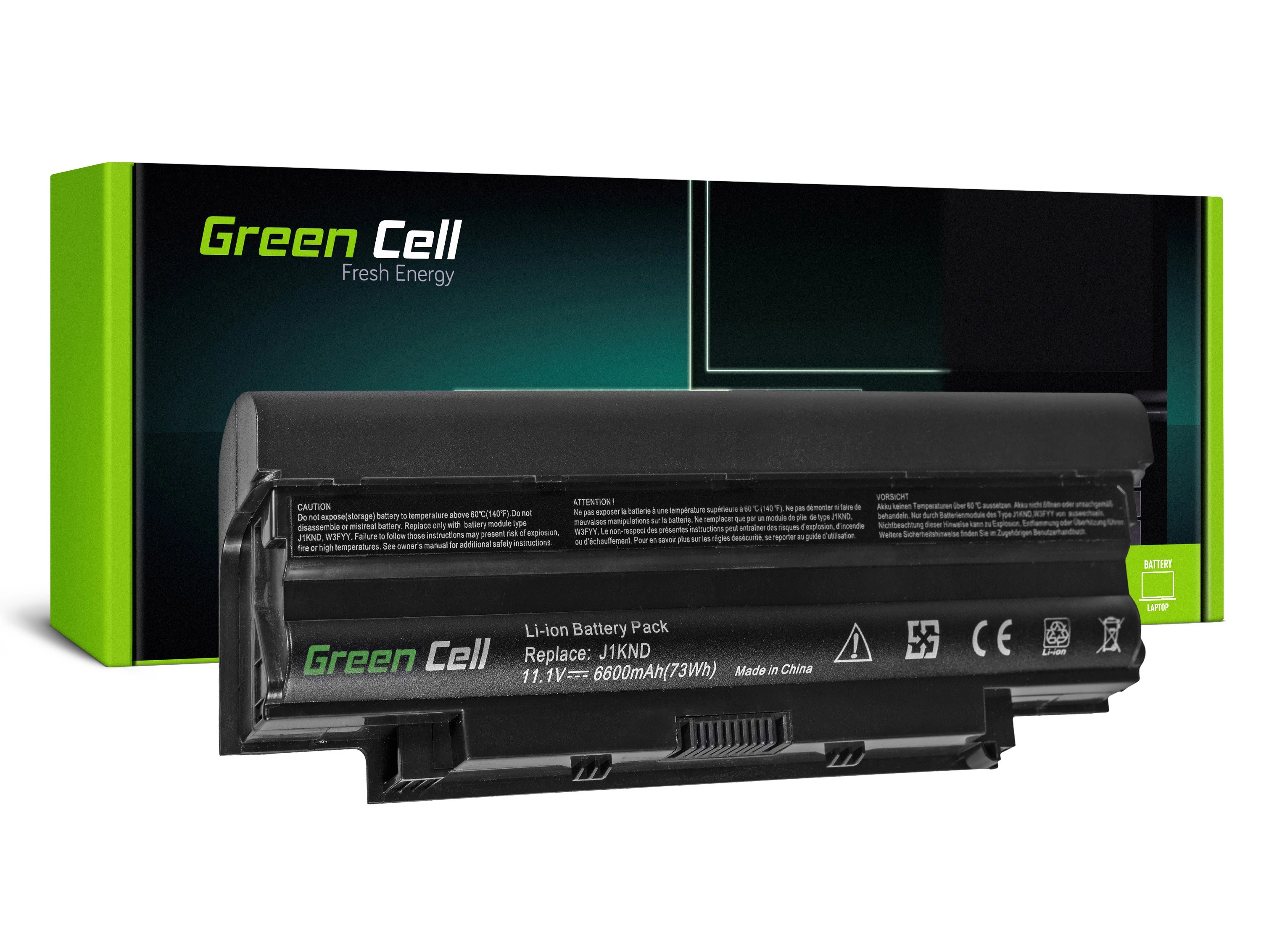 Green Cell Dell Inspiron N3010 N4010 N5010 13R 14R 15R J1 (rear) 11.1V 6600mAh laptop akkumulátor