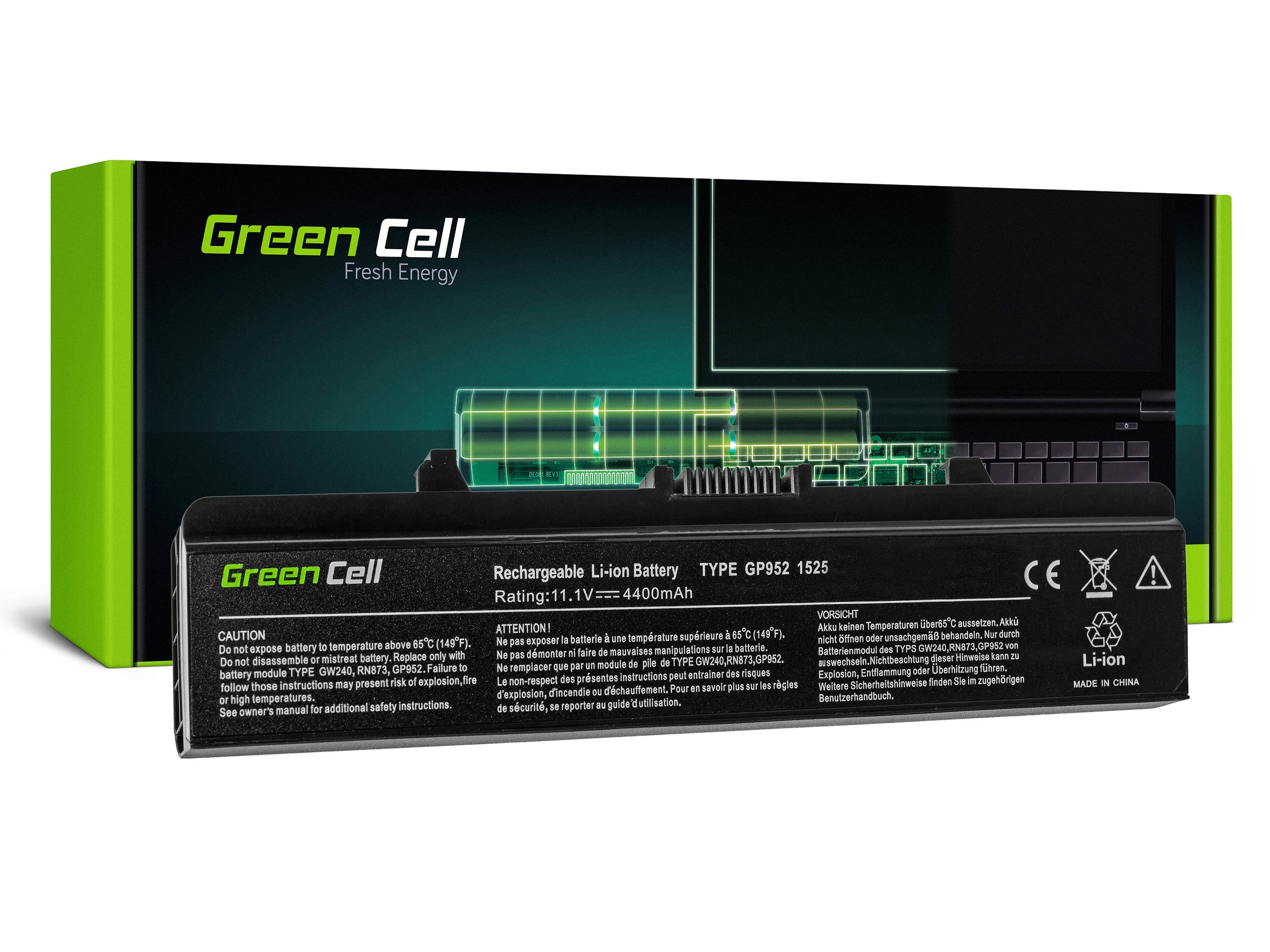 Green Cell Dell Inspiron 1525 1526 1545 1546 PP29L PP41L 11.1V 4400mAh laptop akkumulátor