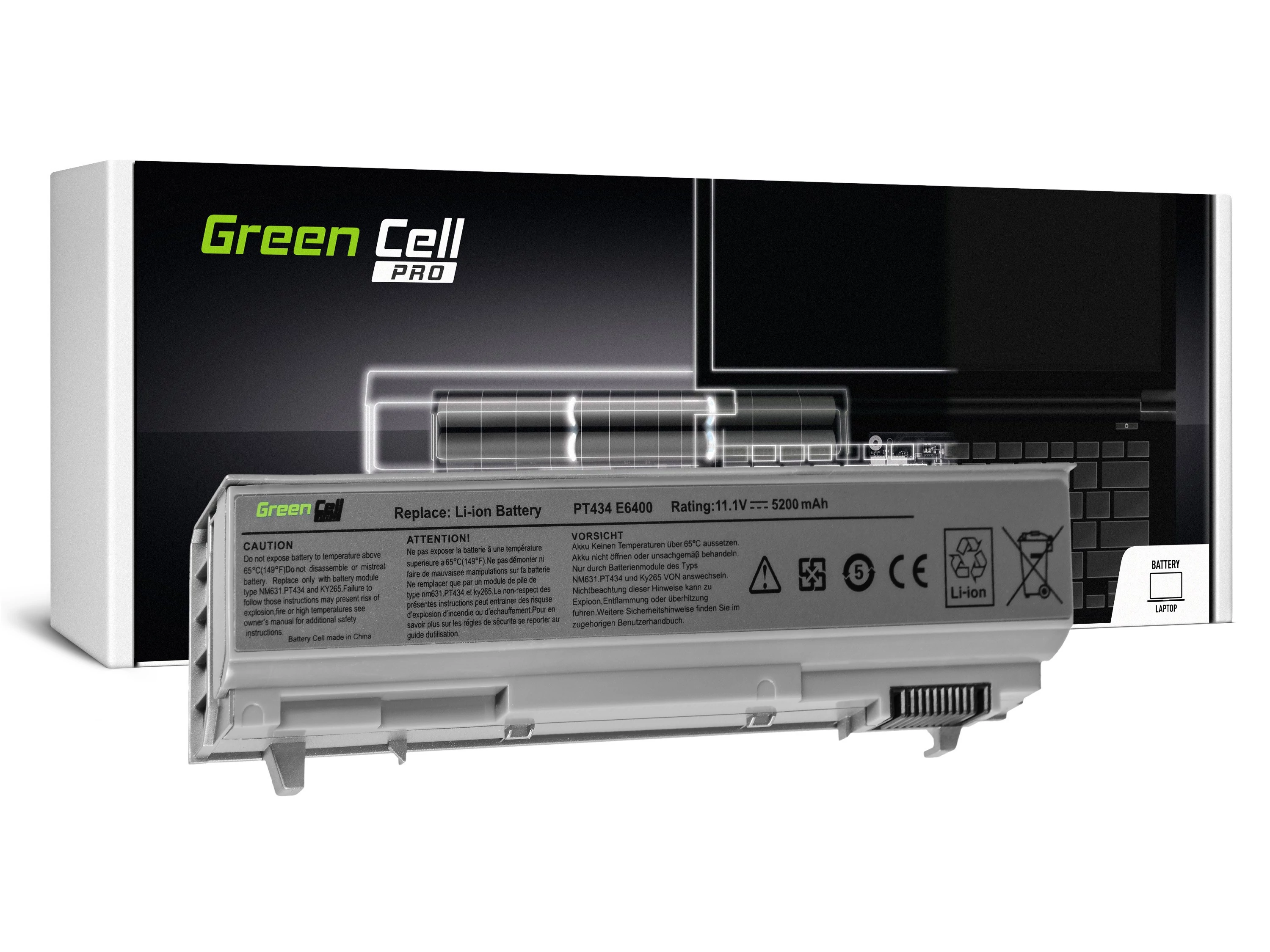 Green Cell PRO Dell Latitude E6400 E6410 E6500 E6510 11.1V 5200mAh laptop akkumulátor