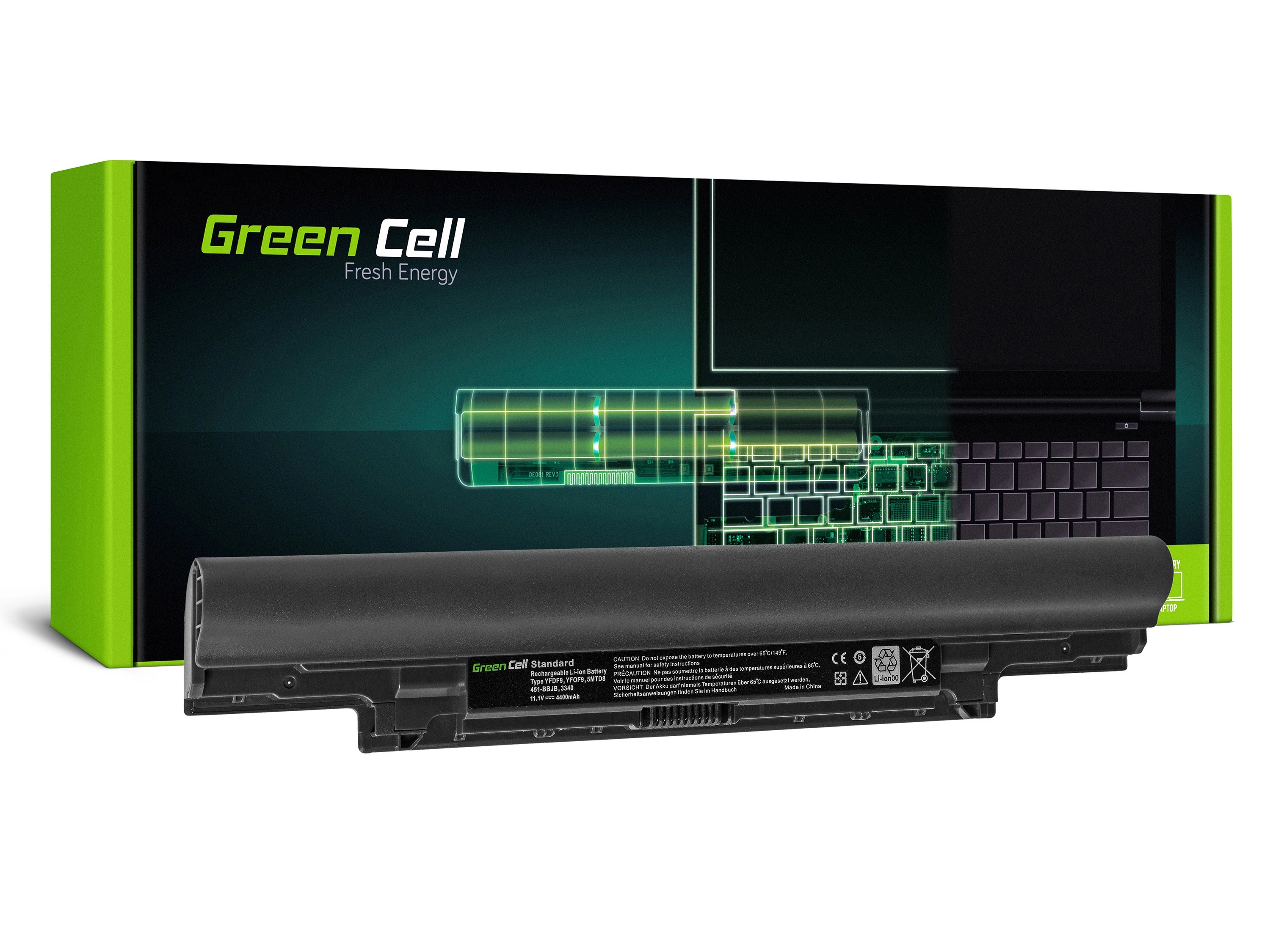 Green Cell Dell Latitude 3340 3350 P47G 11.1V 4400mAh laptop akkumulátor