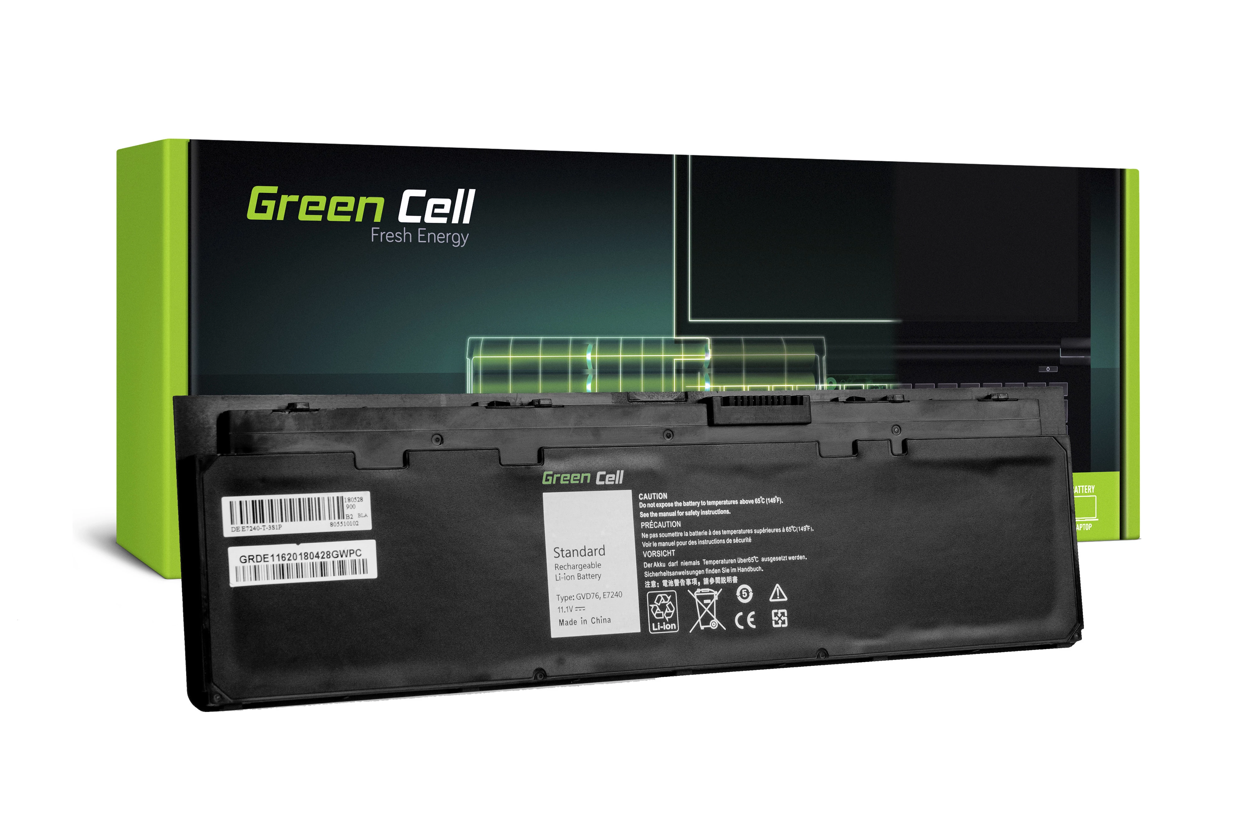 Green Cell Dell Latitude E7240 E7250 11.1V 2400mAh laptop akkumulátor