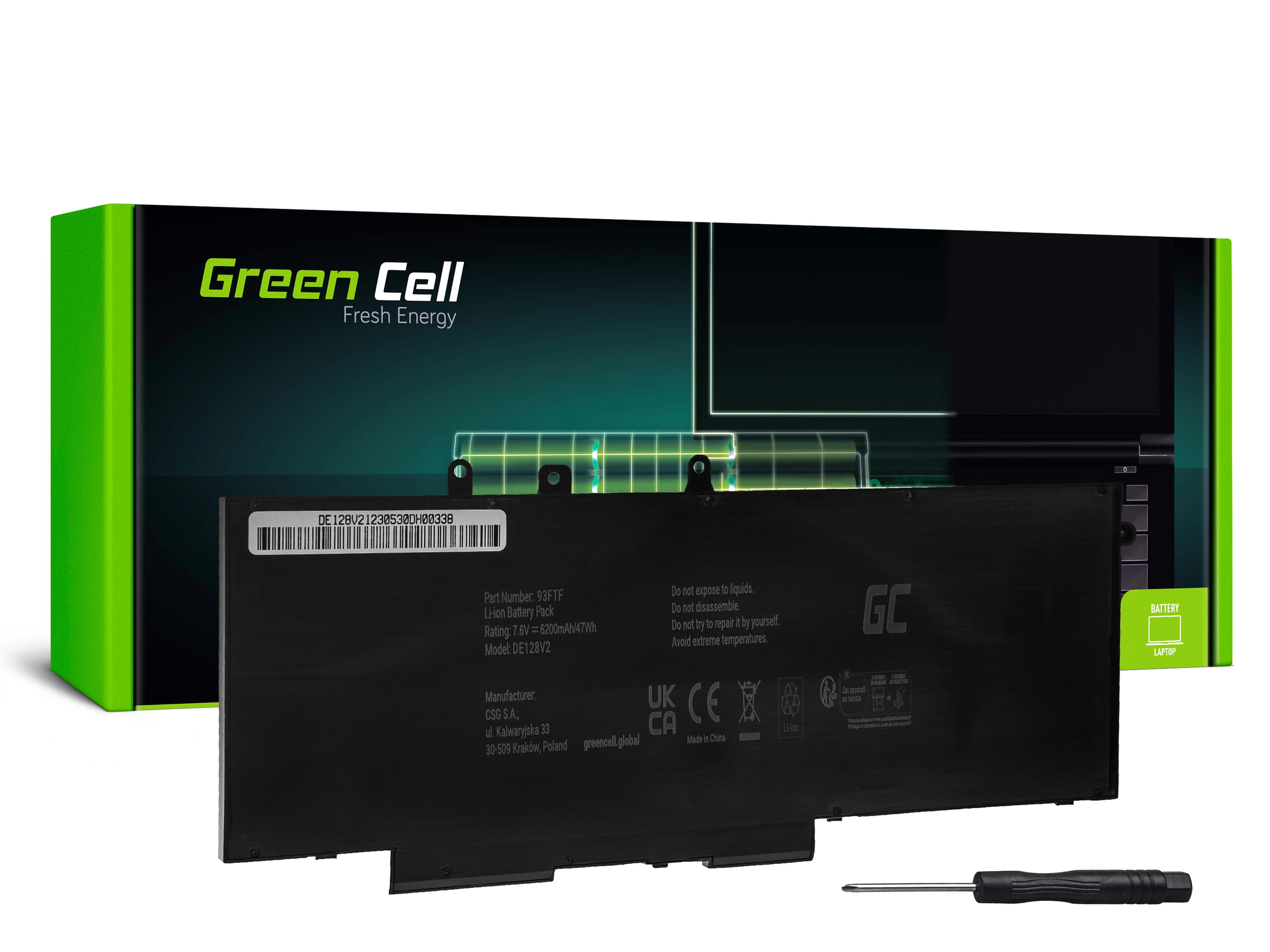 Green Cell Battery 93FTF GJKNX Dell Latitude 5280 5290 5480 5490 5491 5495 5580 5590 5591 Precision 3520 3530 laptop akkumulátor