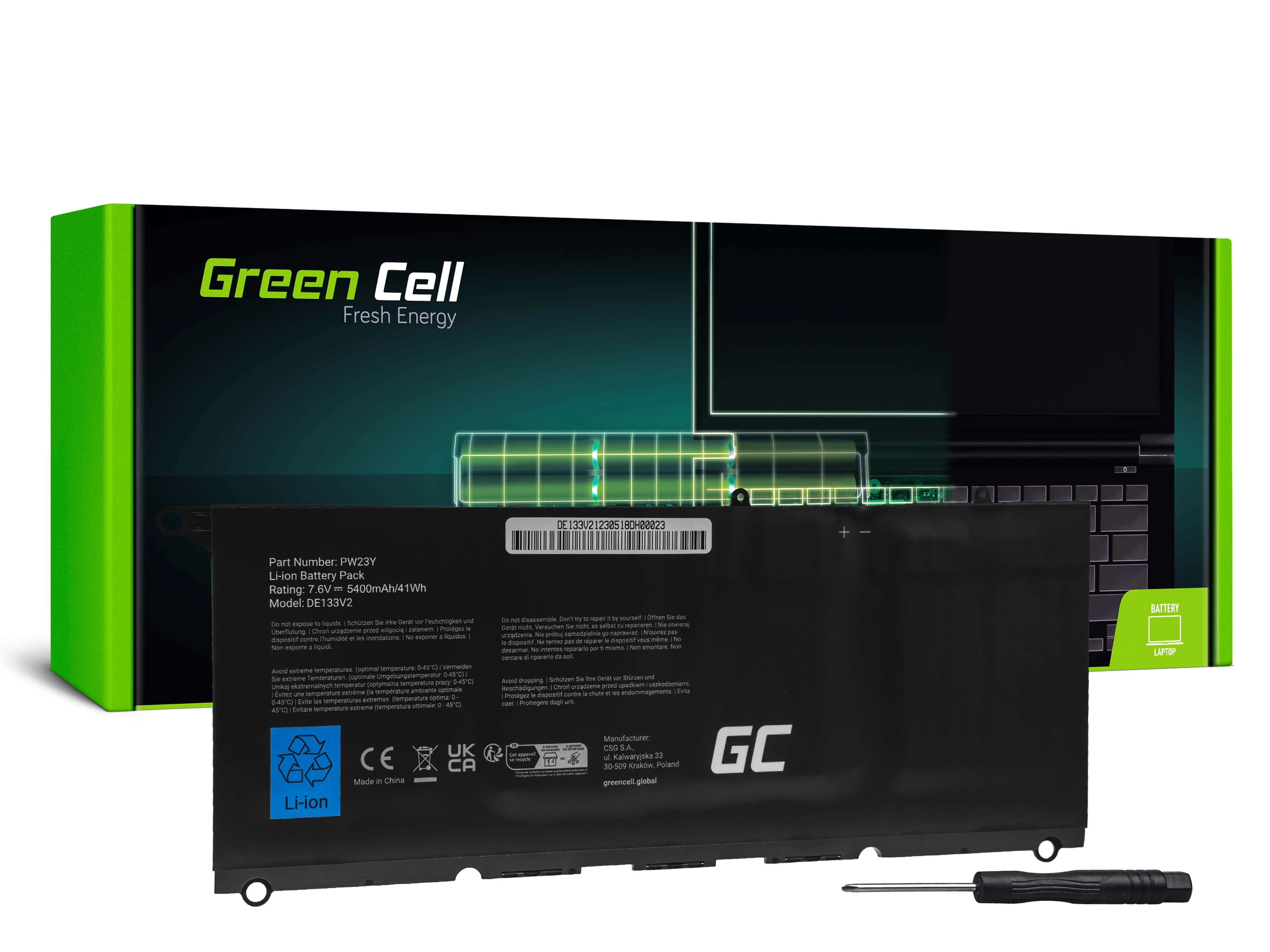 Green Cell PW23Y Dell XPS 13 9360 laptop akkumulátor