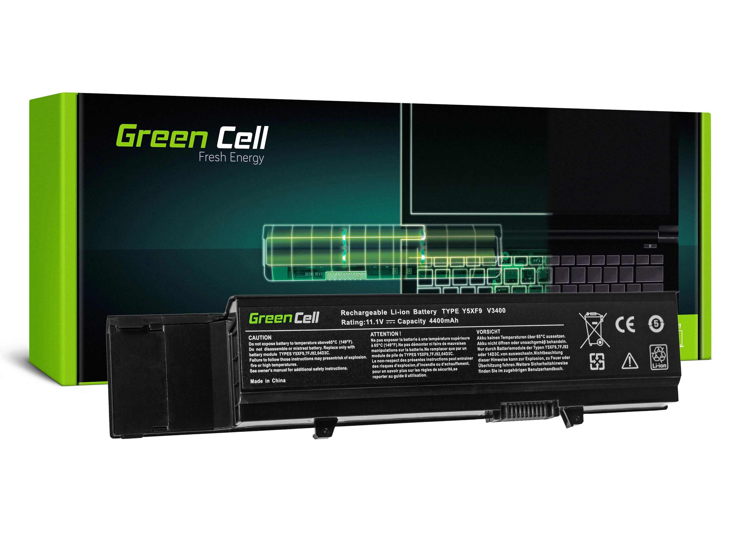 Green Cell Dell Vostro 3400 3500 3700 Precision M40 M50 11.1V 4400mAh laptop akkumulátor