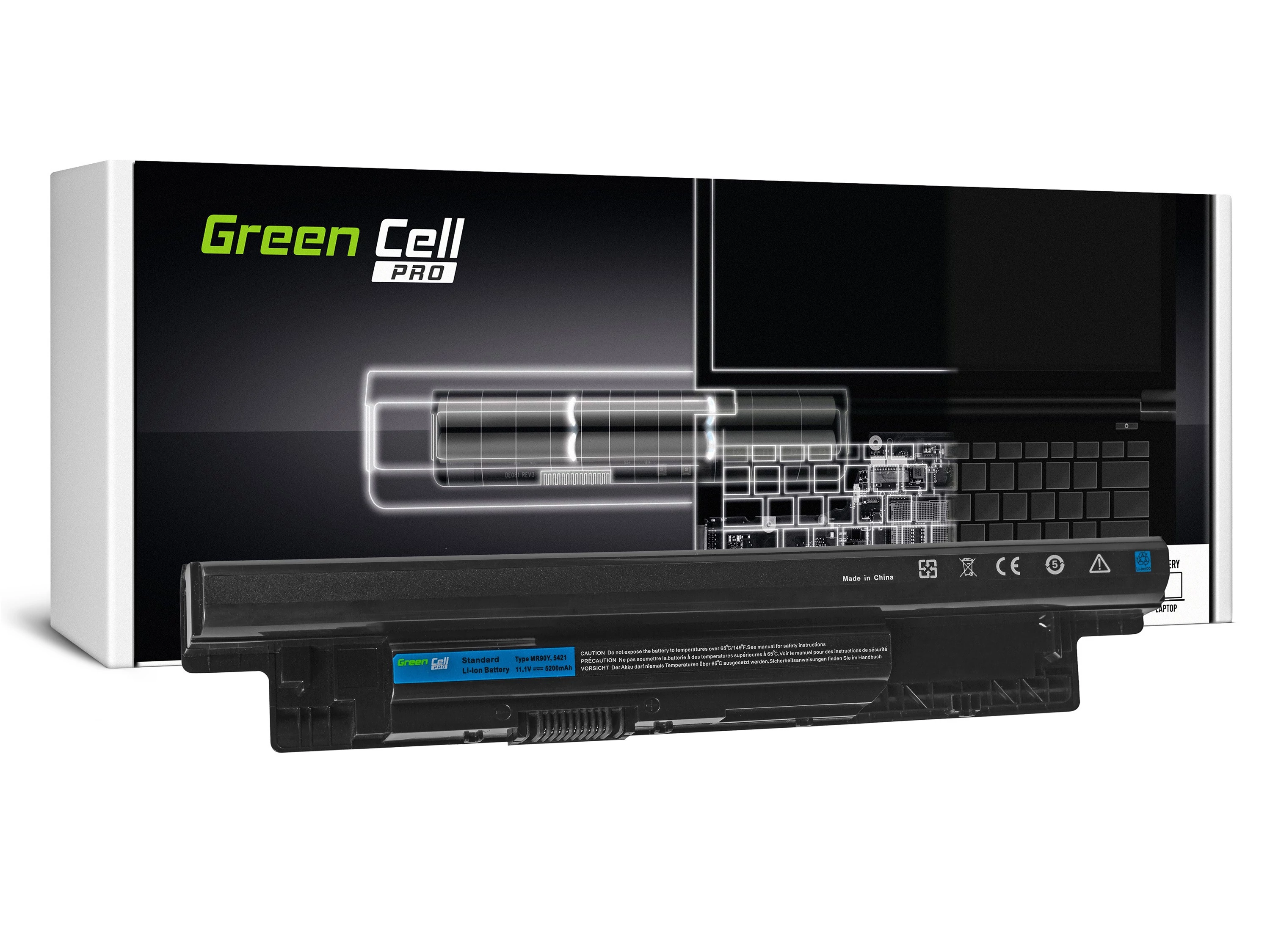 Green Cell PRO Dell Inspiron 3521 5521 5537 5721 11.1V 5200mAh laptop akkumulátor