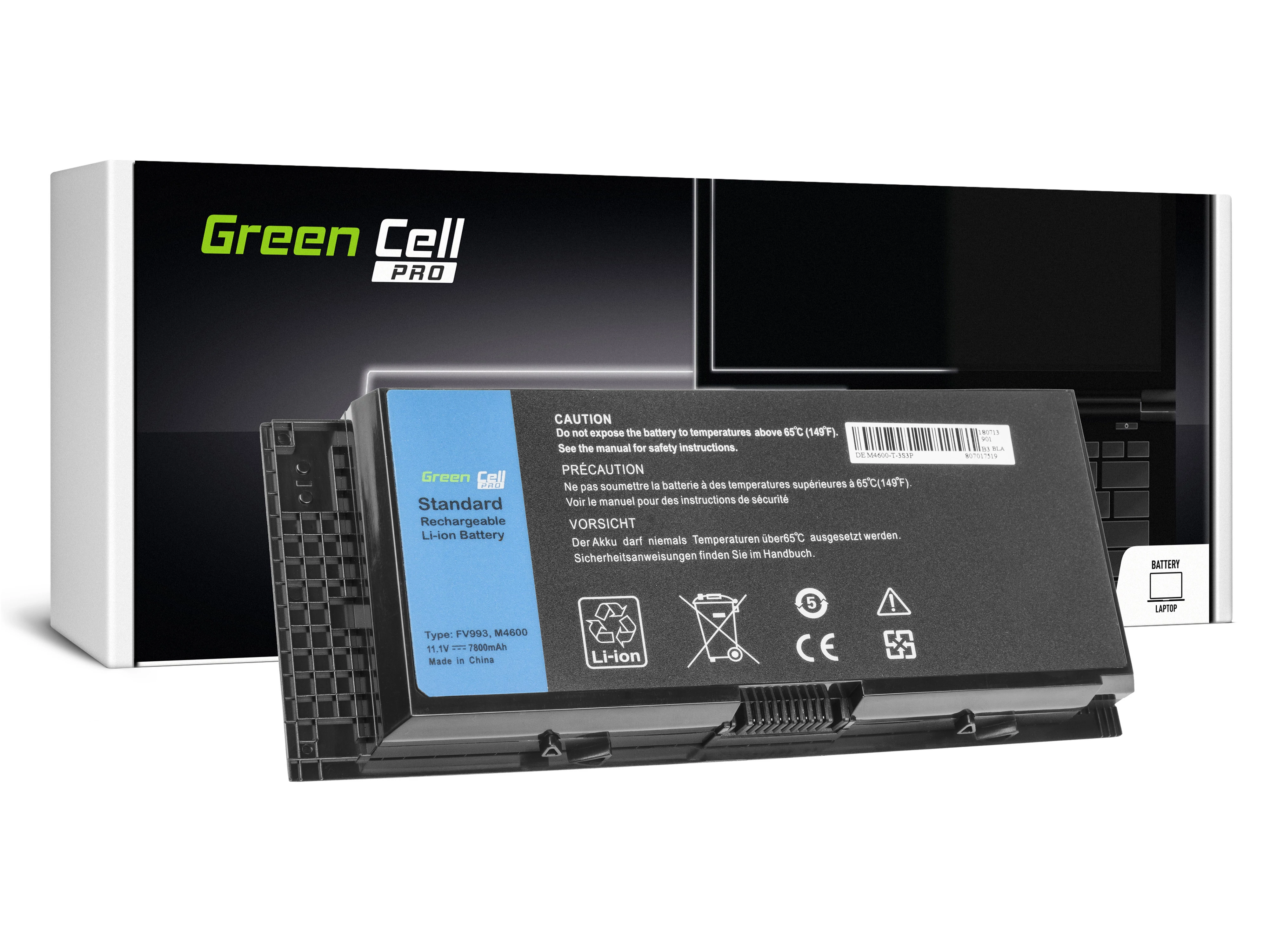 Green Cell PRO Dell Precision M4600 M4700 M4800 M6600 M6700 11.1V 7800mAh laptop akkumulátor