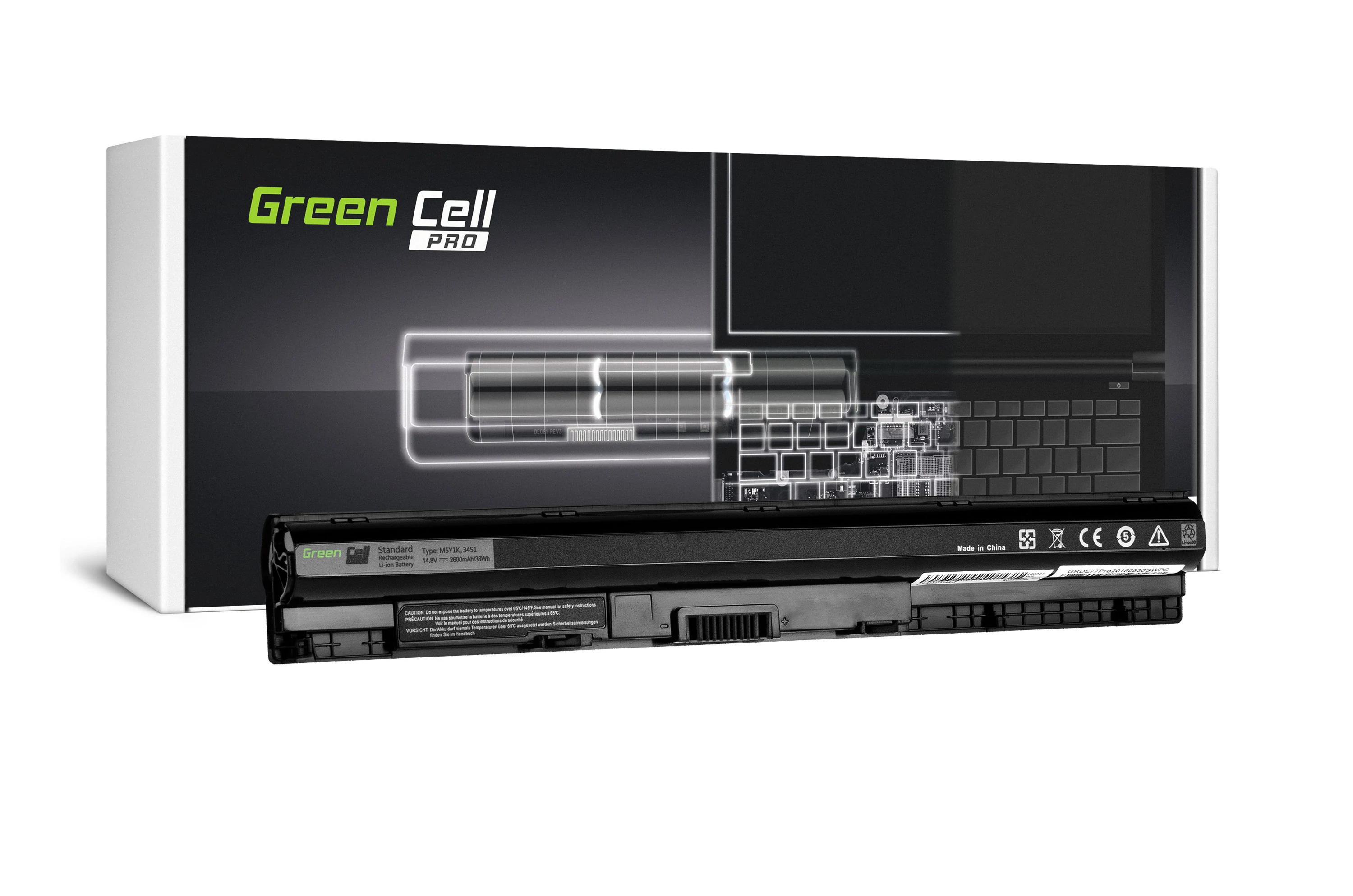 Green Cell PRO Dell Inspiron 3451 3555 3558 5551 5552 5555 14.4V 2600mAh laptop akkumulátor