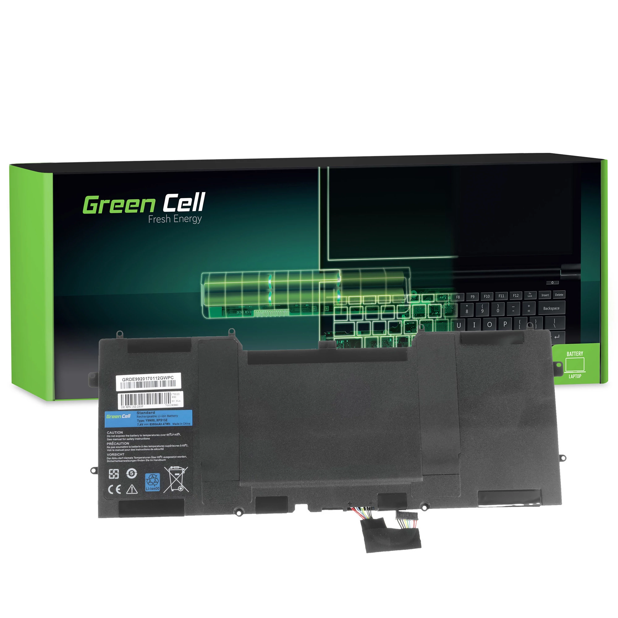 Green Cell Dell XPS 13 9333 L321X L322X XPS 12 9Q23 9Q33 L221X 7,4V 6300mAh laptop akkumulátor