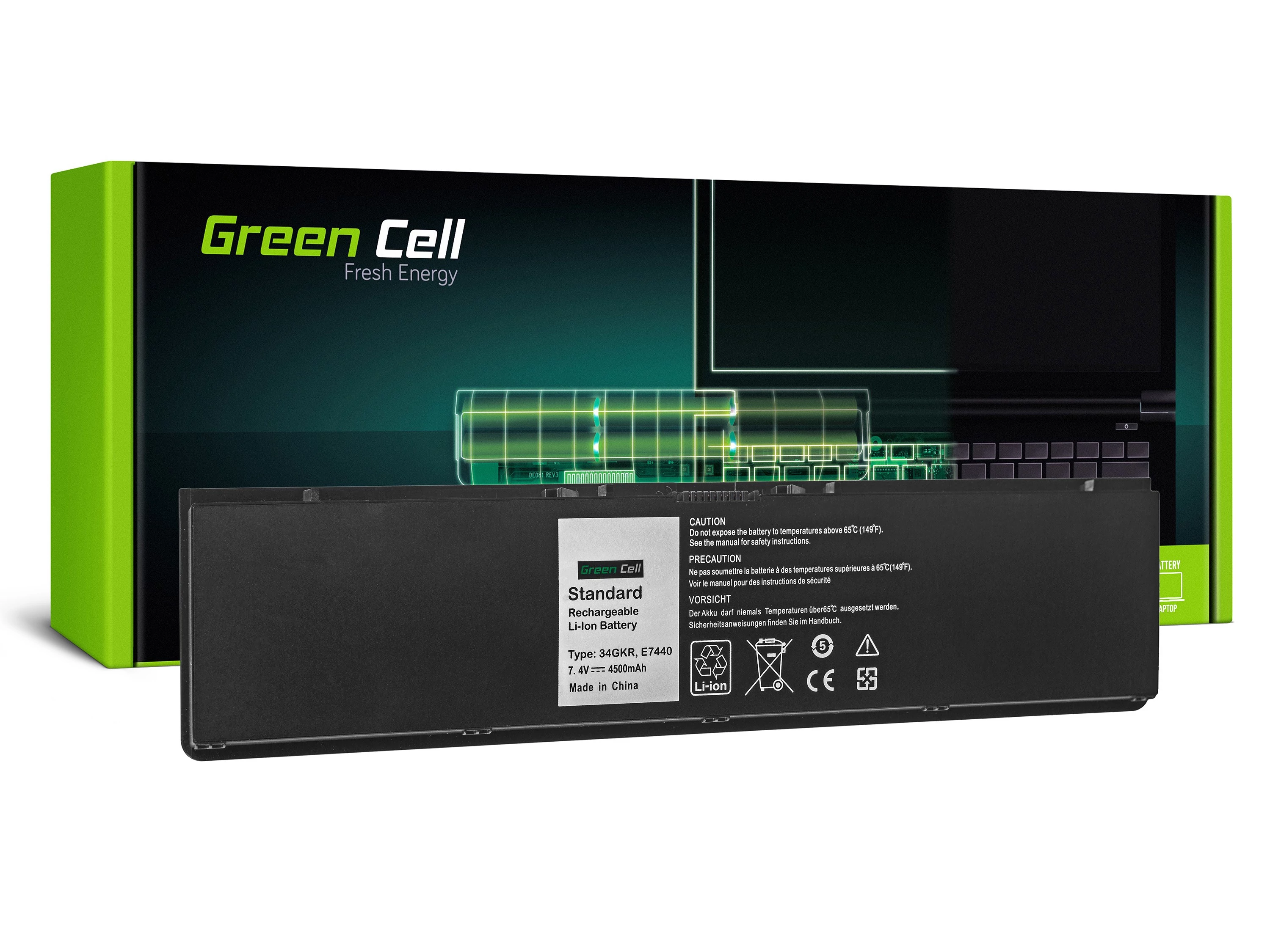 Green Cell Dell Latitude E7440 7,4V 4500mAh laptop akkumulátor