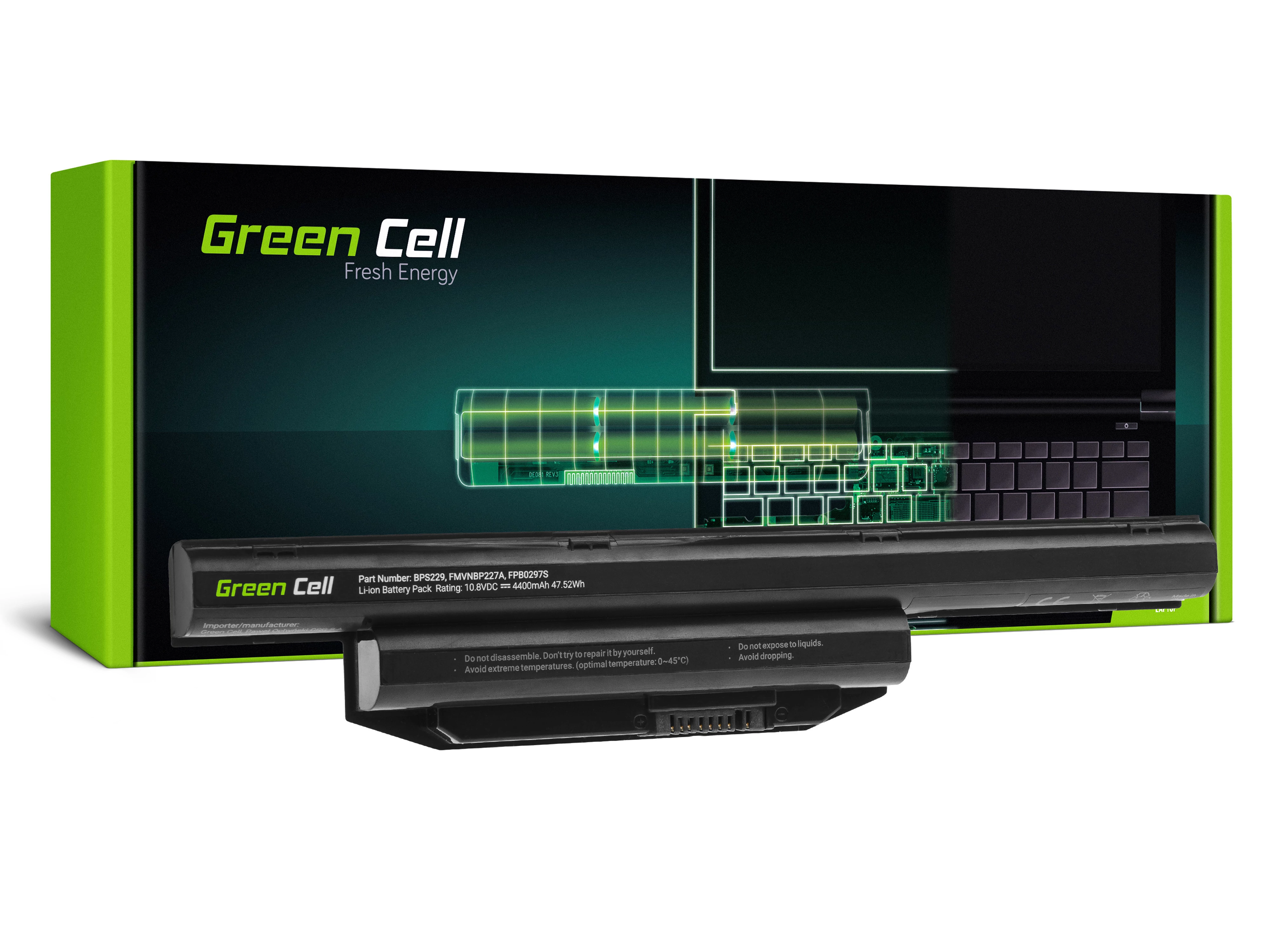 Green Cell FMVNBP235 Fujitsu LifeBook A514 A544 A555 AH544 AH564 E547 E554 E733 E734 E743 E744 E746 E753 E754 S904 laptop akkumulátor