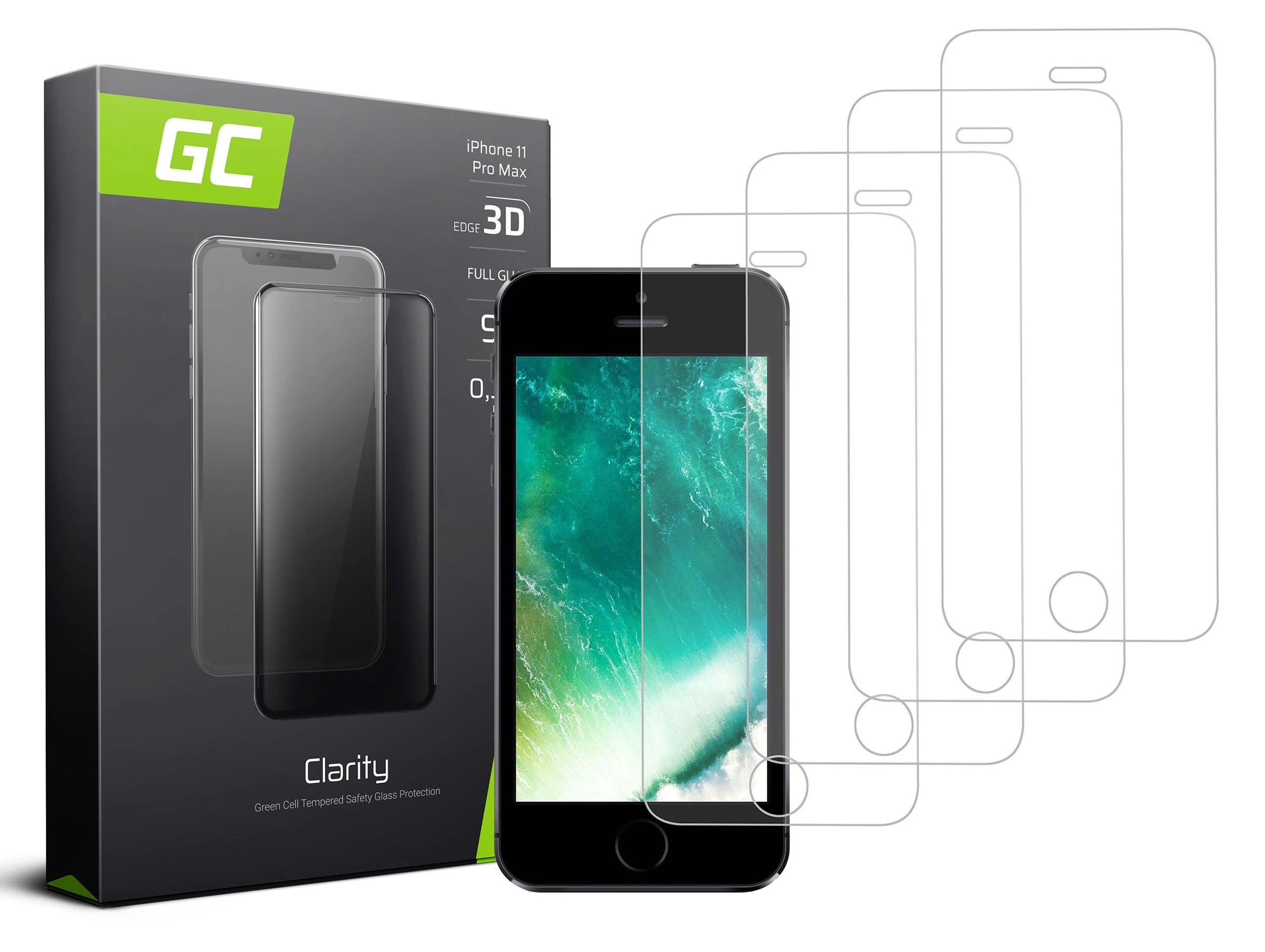 4x  Green Cell kijelzővédő Clarity iPhone 5 / 5S / 5C / SE