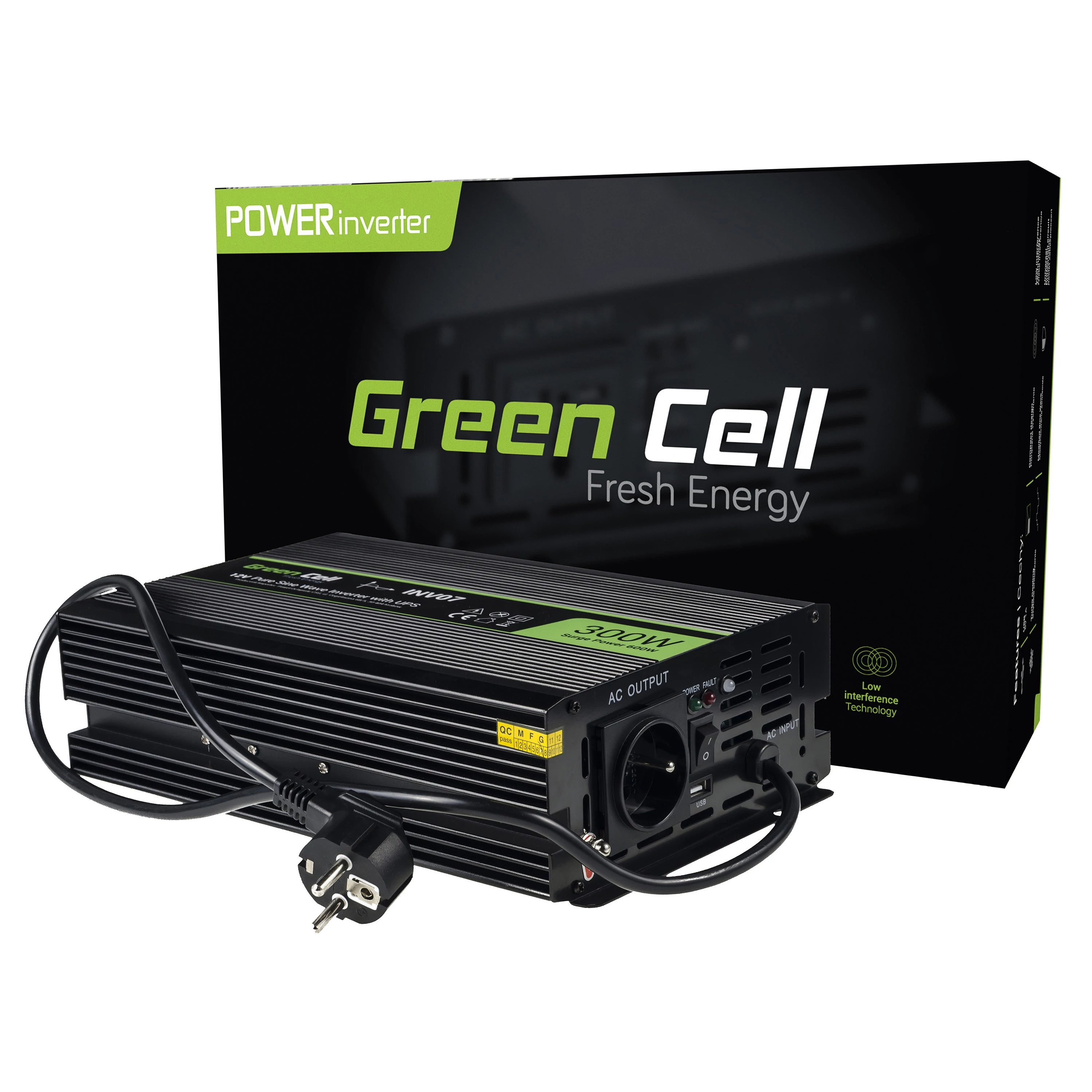 Green Cell 12V inverter kazánokhoz és központi fűtéshez 300W