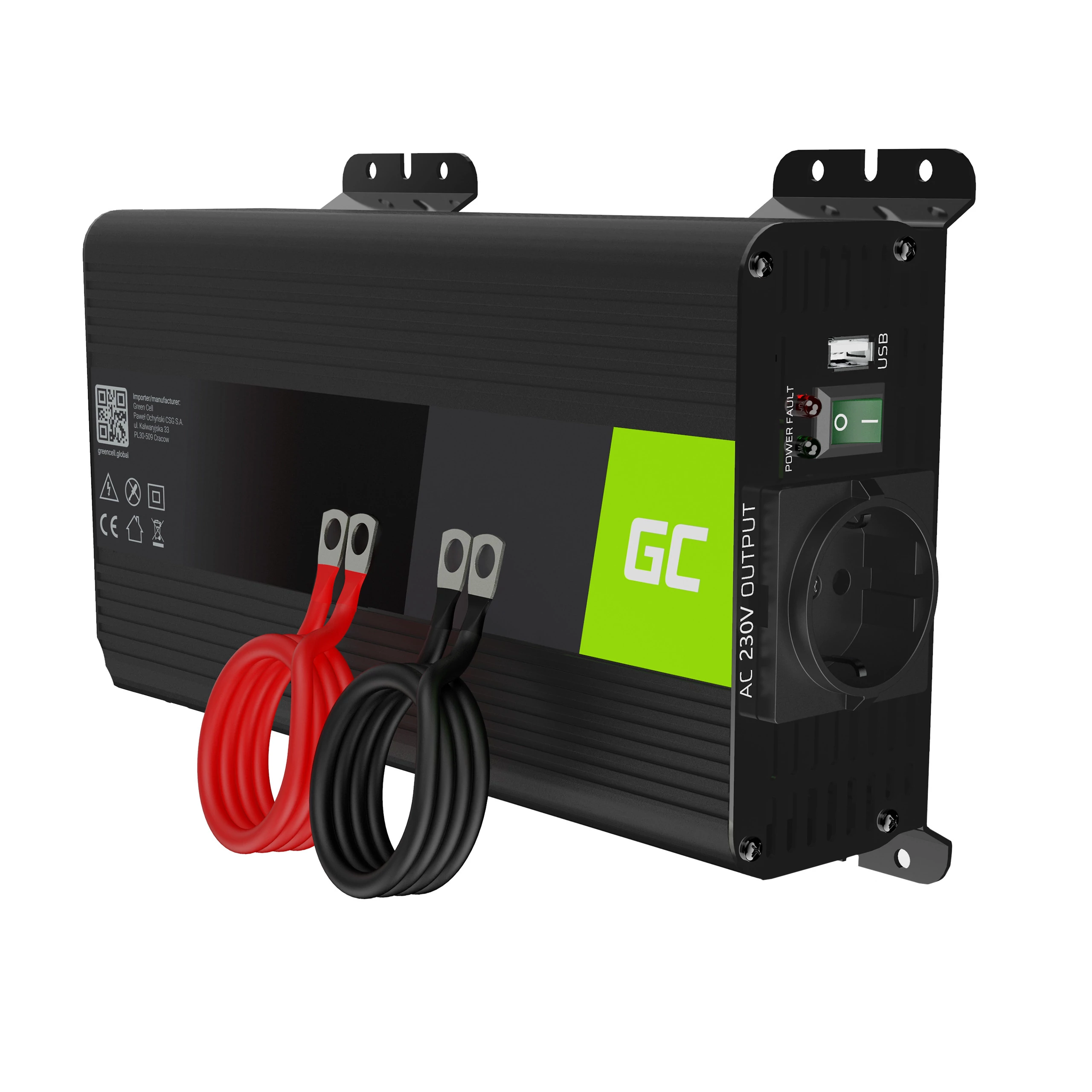 Green Cell PRO autós inverter 12V 230V 500W/1000W Pure sine