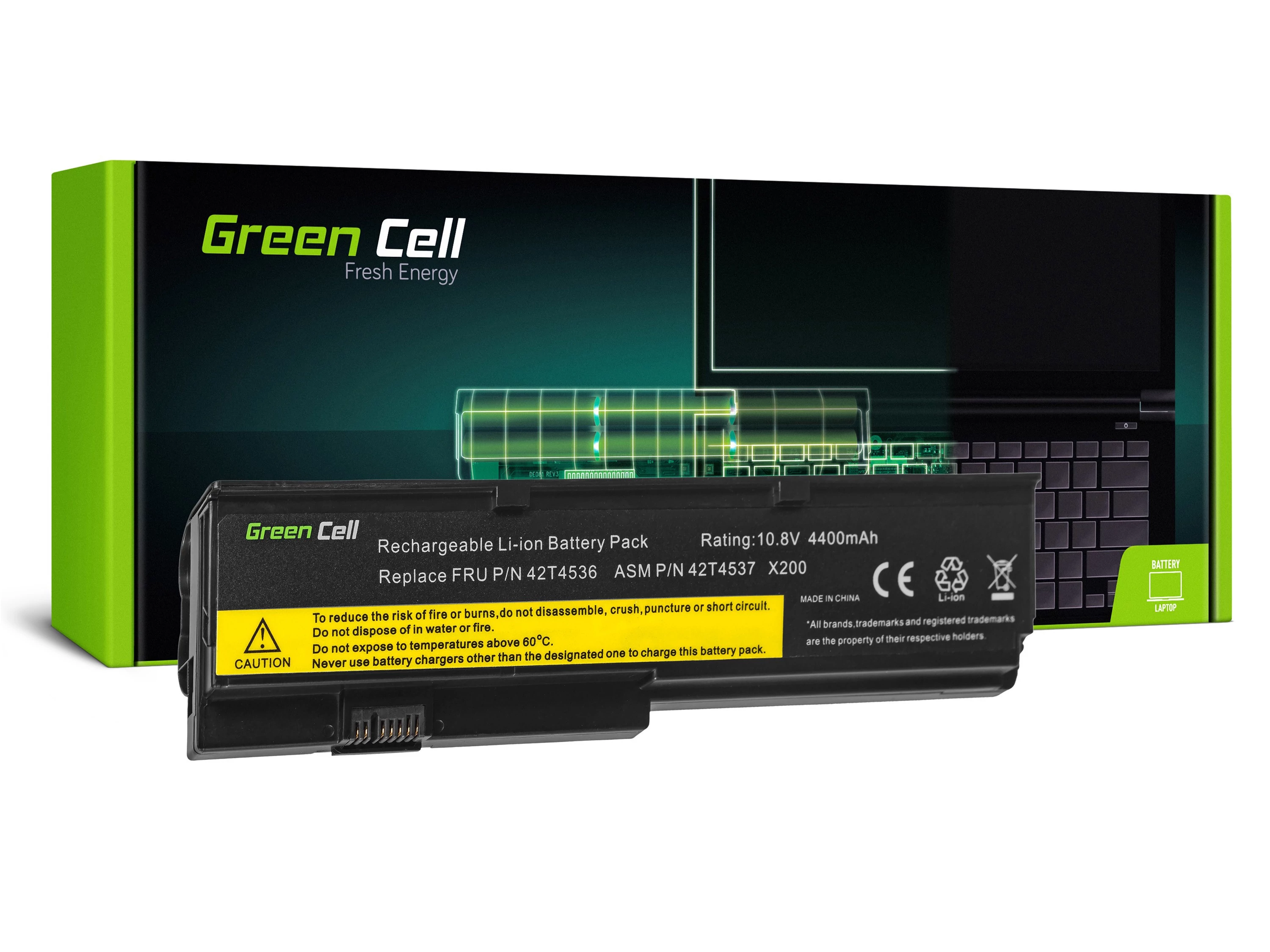 Green Cell Lenovo ThinkPad X200 X201 X200s X201i 11.1V 4400mAh laptop akkumulátor