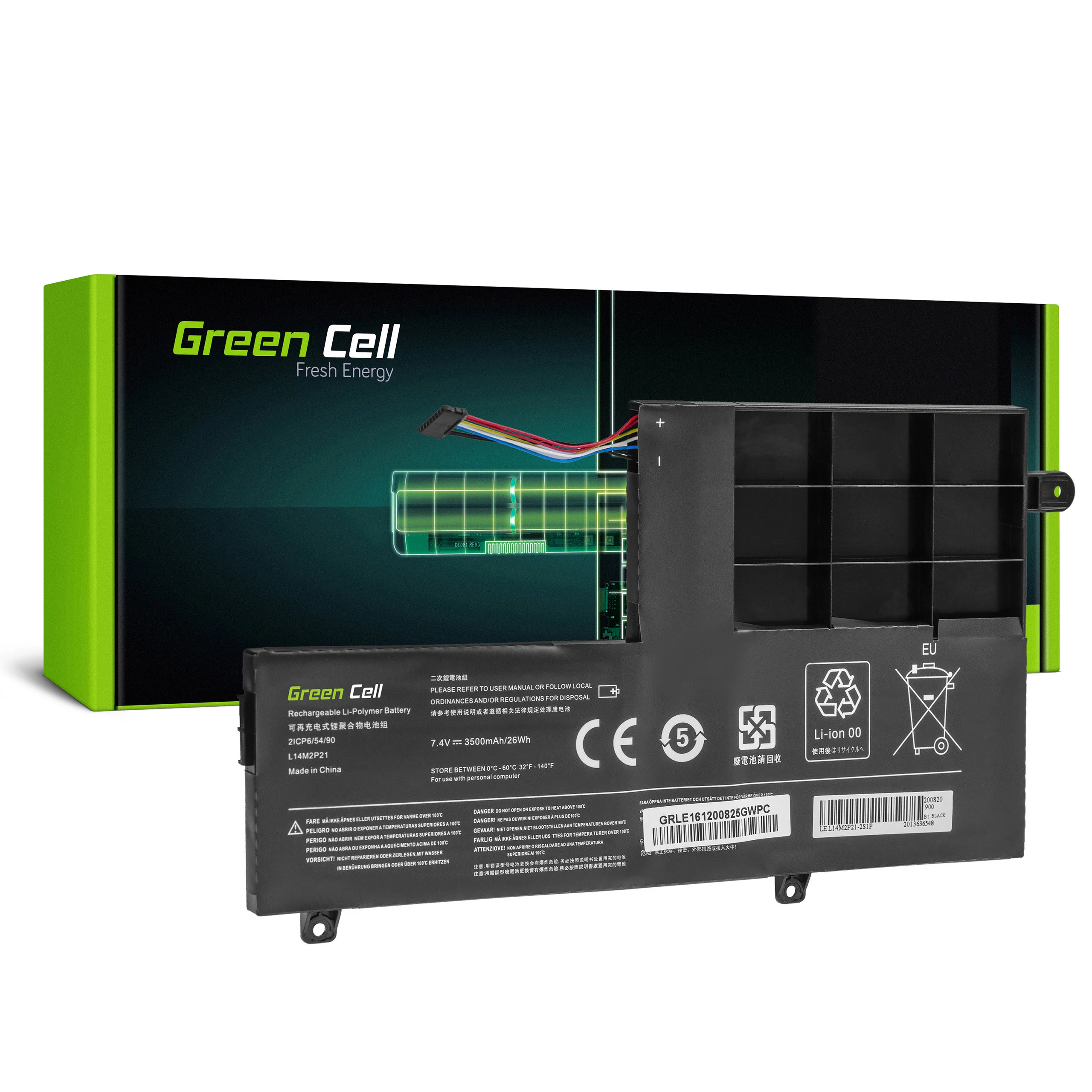 Green Cell L14L2P21 L14M2P21 Lenovo Yoga 500-14 500-14IBD 500-14ISK 500-15 500-15IBD 500-15ISK laptop akkumulátor