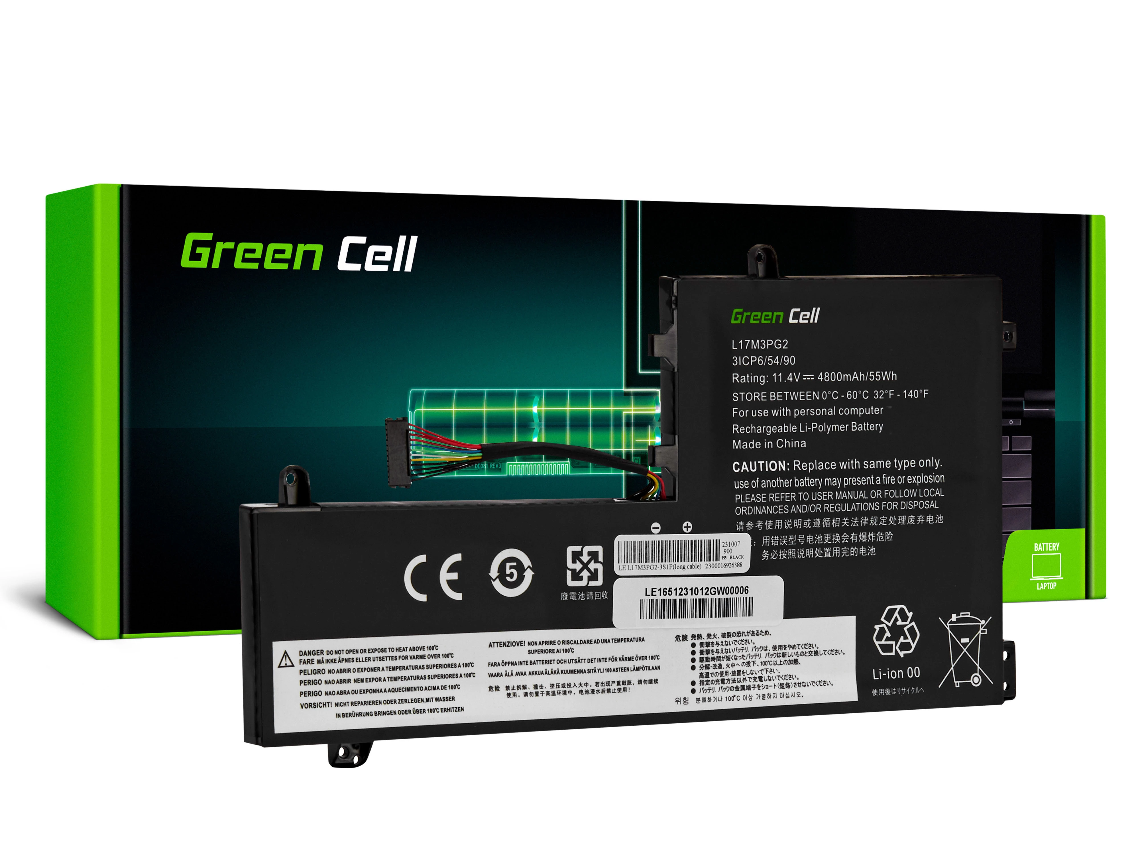 Green Cell L17C3PG1 L17L3PG1 L17M3PG2 L17M3PG3 Lenovo Legion Y530-15ICH Y540-15IRH laptop akkumulátor