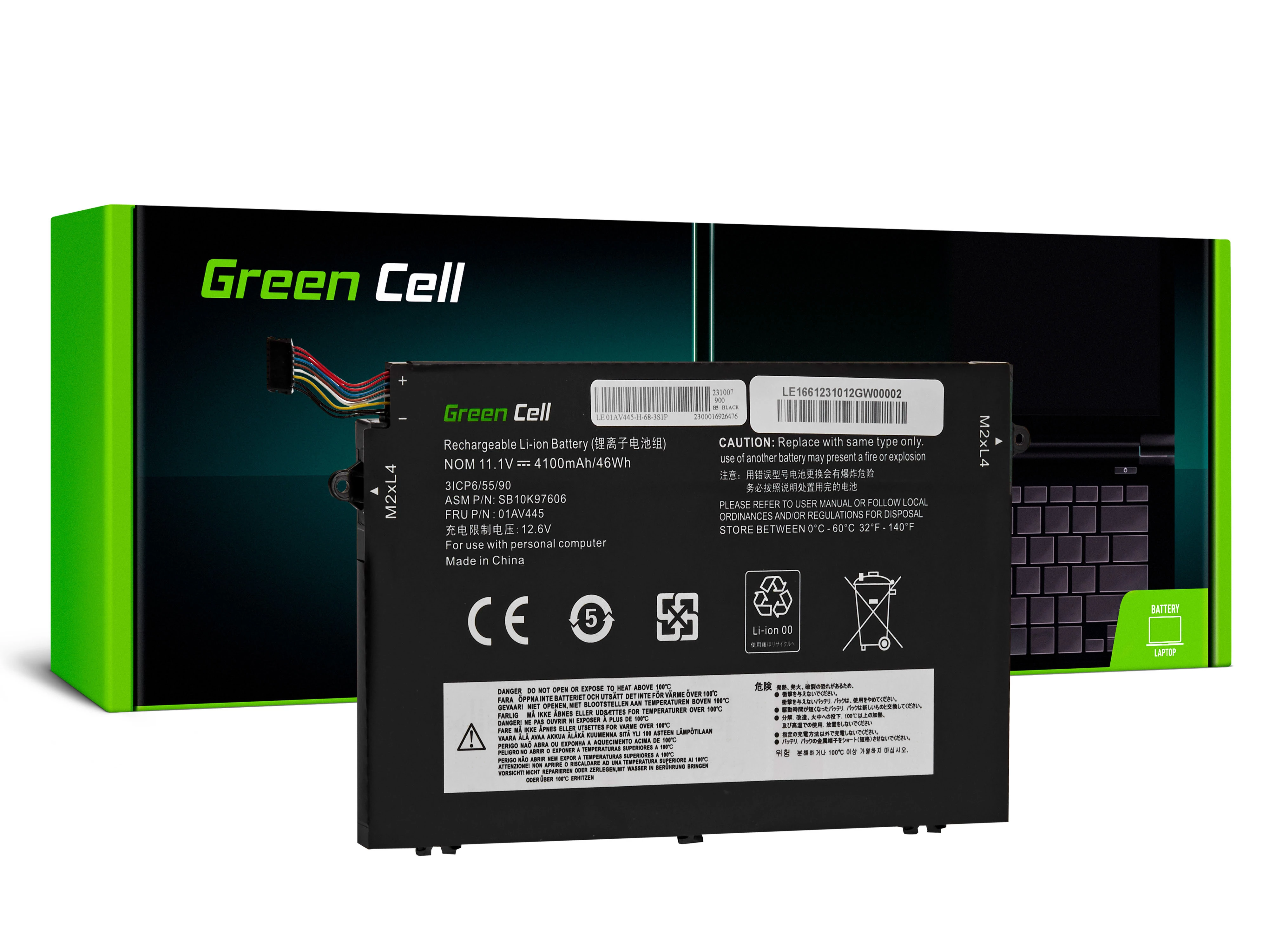 Green Cell L17C3P51 L17L3P51 L17M3P51 L17M3P52 Lenovo ThinkPad E480 E485 E490 E495 E580 E585 E590 E595 laptop akkumulátor