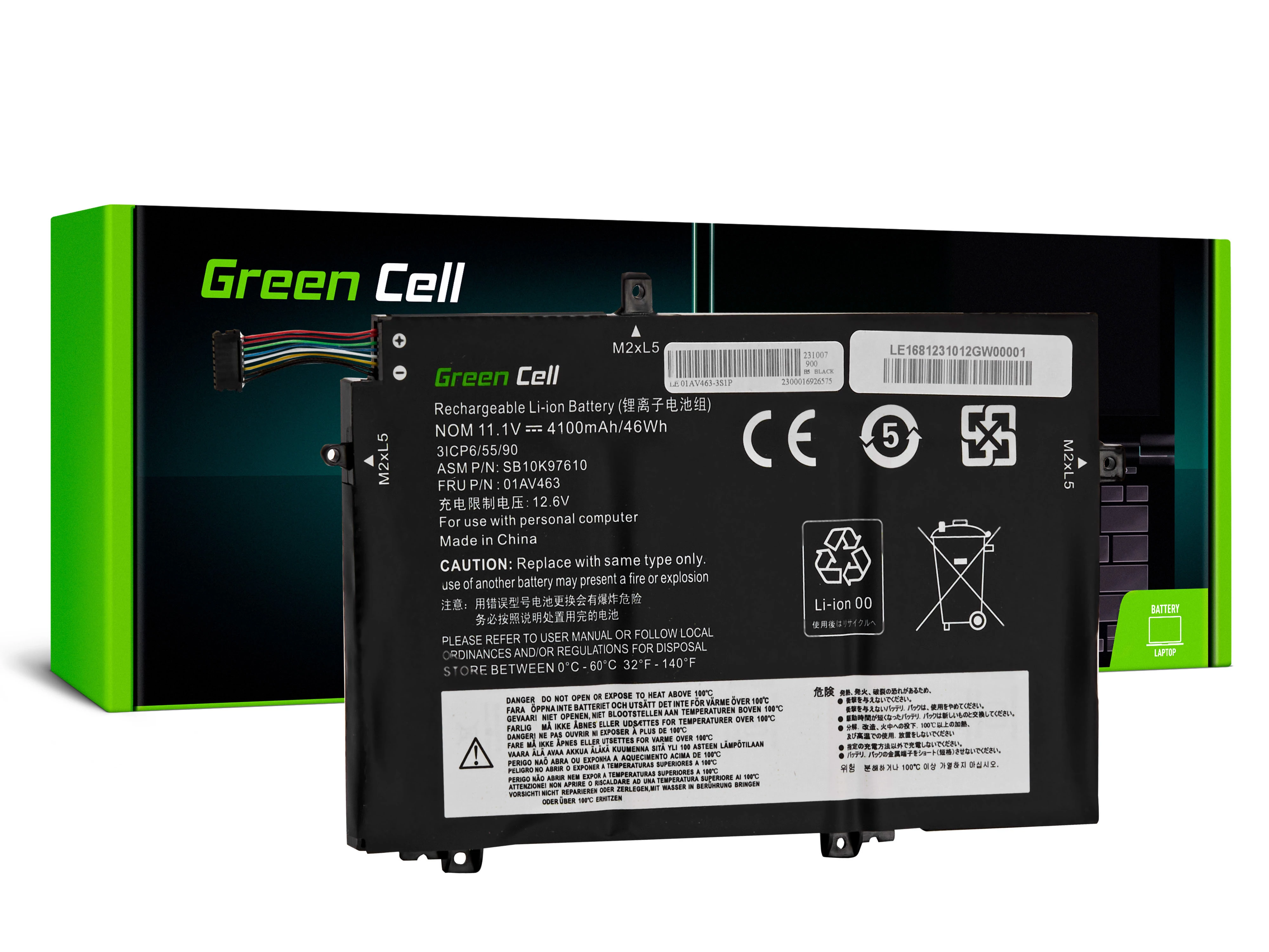 Green Cell L17C3P52 L17L3P52 L17M3P53 L17M3P54 Lenovo ThinkPad L480 L490 L580 L590 L14 L15 Gen 1 Gen 2 laptop akkumulátor