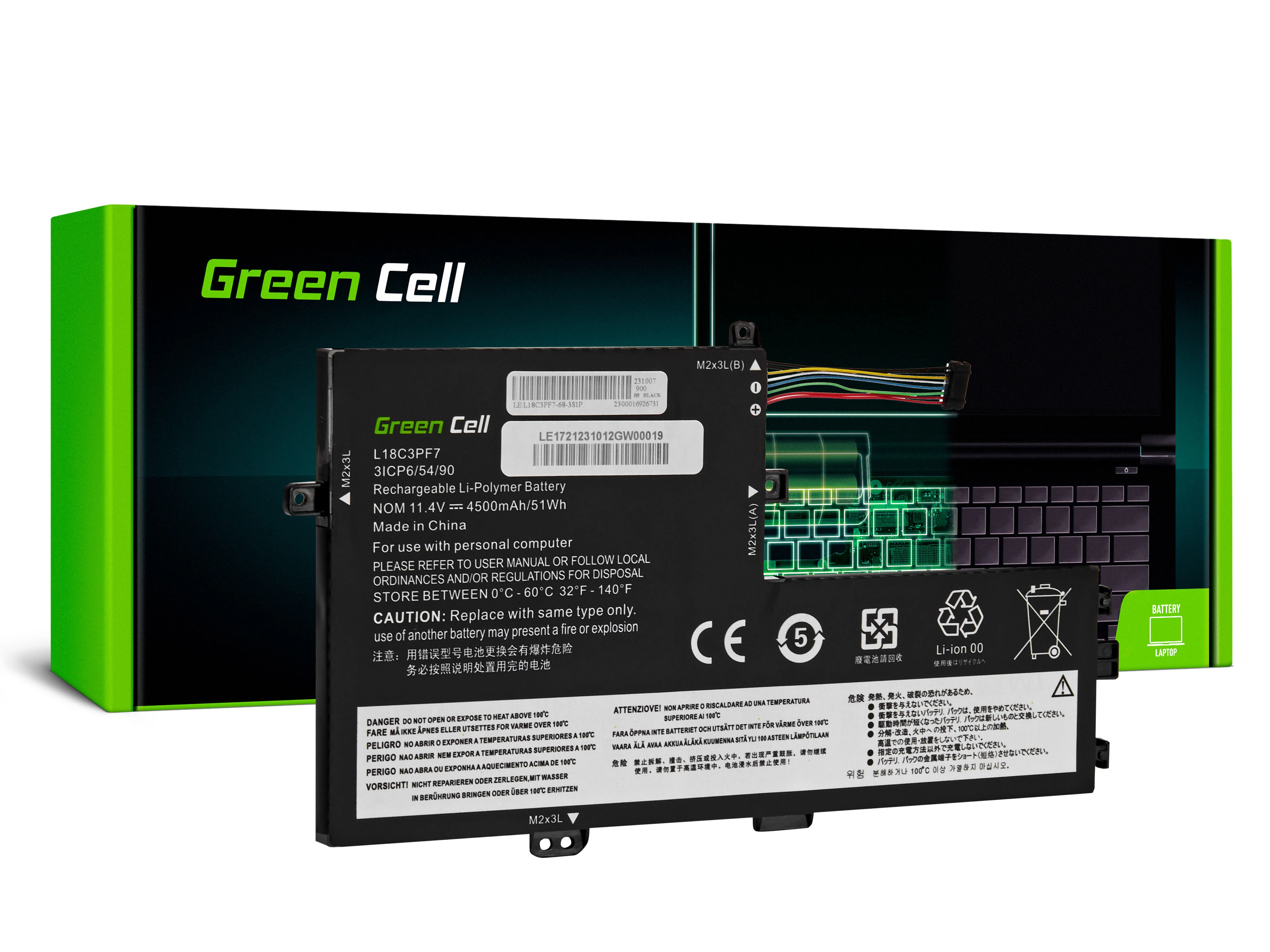 Green Cell L18C3PF6 L18C3PF7 L18M3PF6 L18M3PF7 Lenovo IdeaPad C340-15IIL S340-14API S340-15API S340-15IIL S340-15IWL laptop akkumulátor