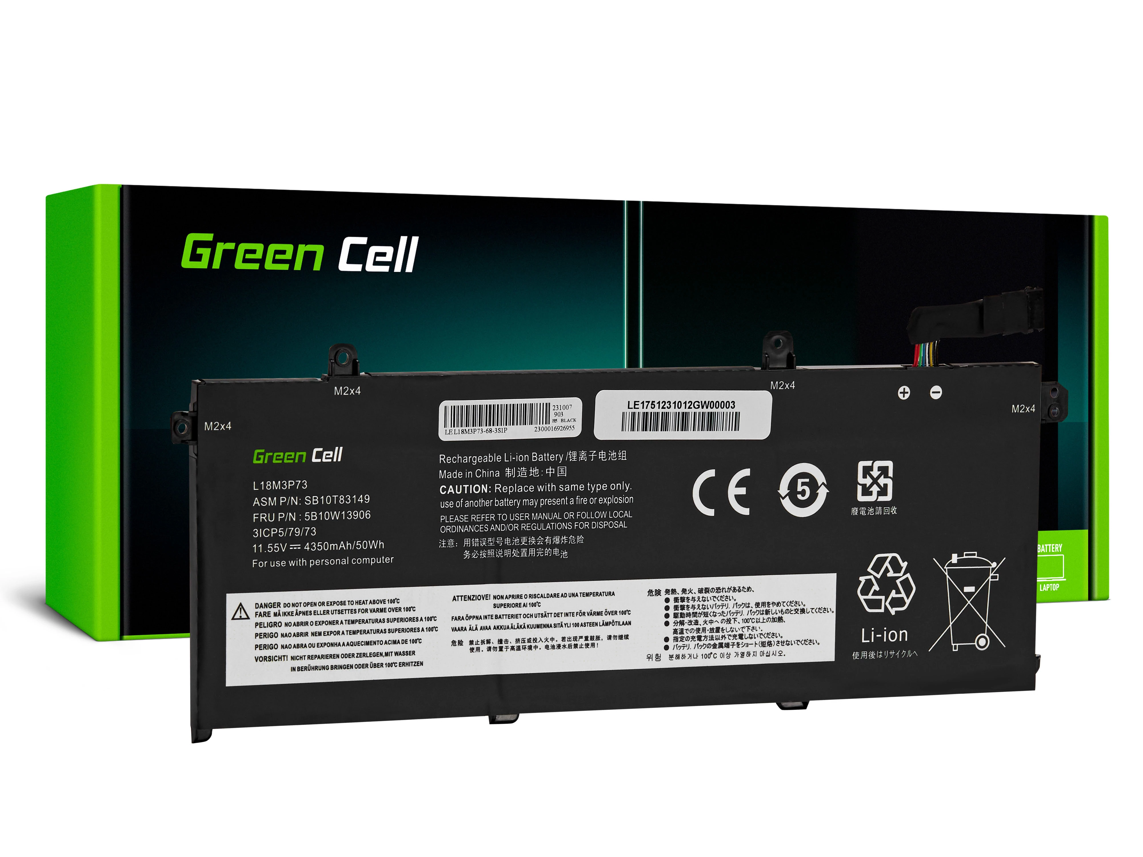 Green Cell L18C3P71 L18C3P72 L18L3P73 L18M3P73 L18M3P74 Lenovo ThinkPad T490 T495 P43s P14s T14 Gen 1 Gen 2 laptop akkumulátor