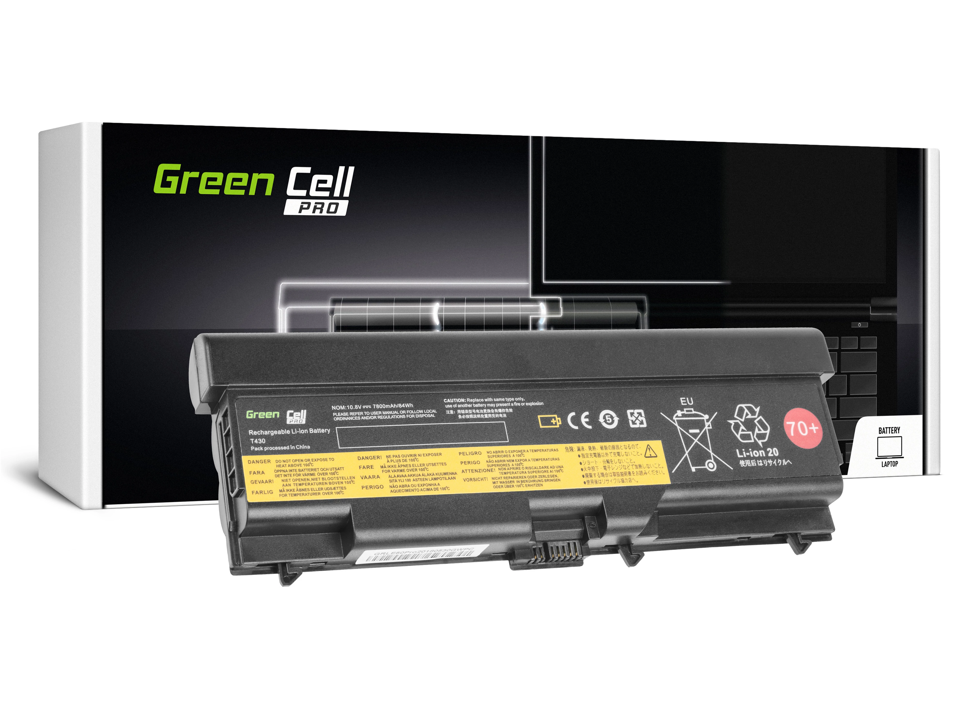 Green Cell PRO Lenovo ThinkPad L430 L530 T430 T530 W530 11.1V 7800mAh laptop akkumulátor