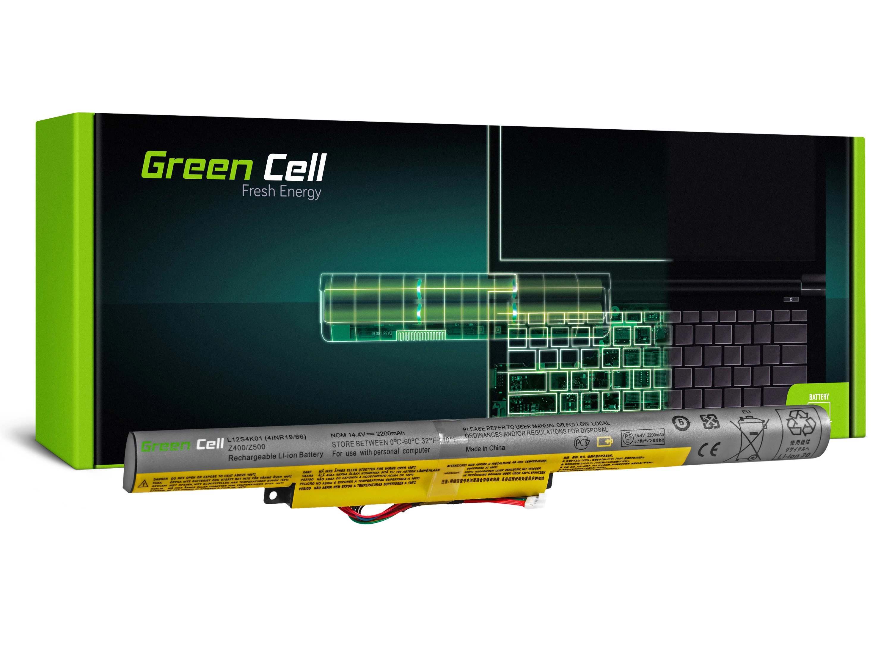 Green Cell Lenovo IdeaPad P500 Z510 P400 14.4V 2200mAh laptop akkumulátor