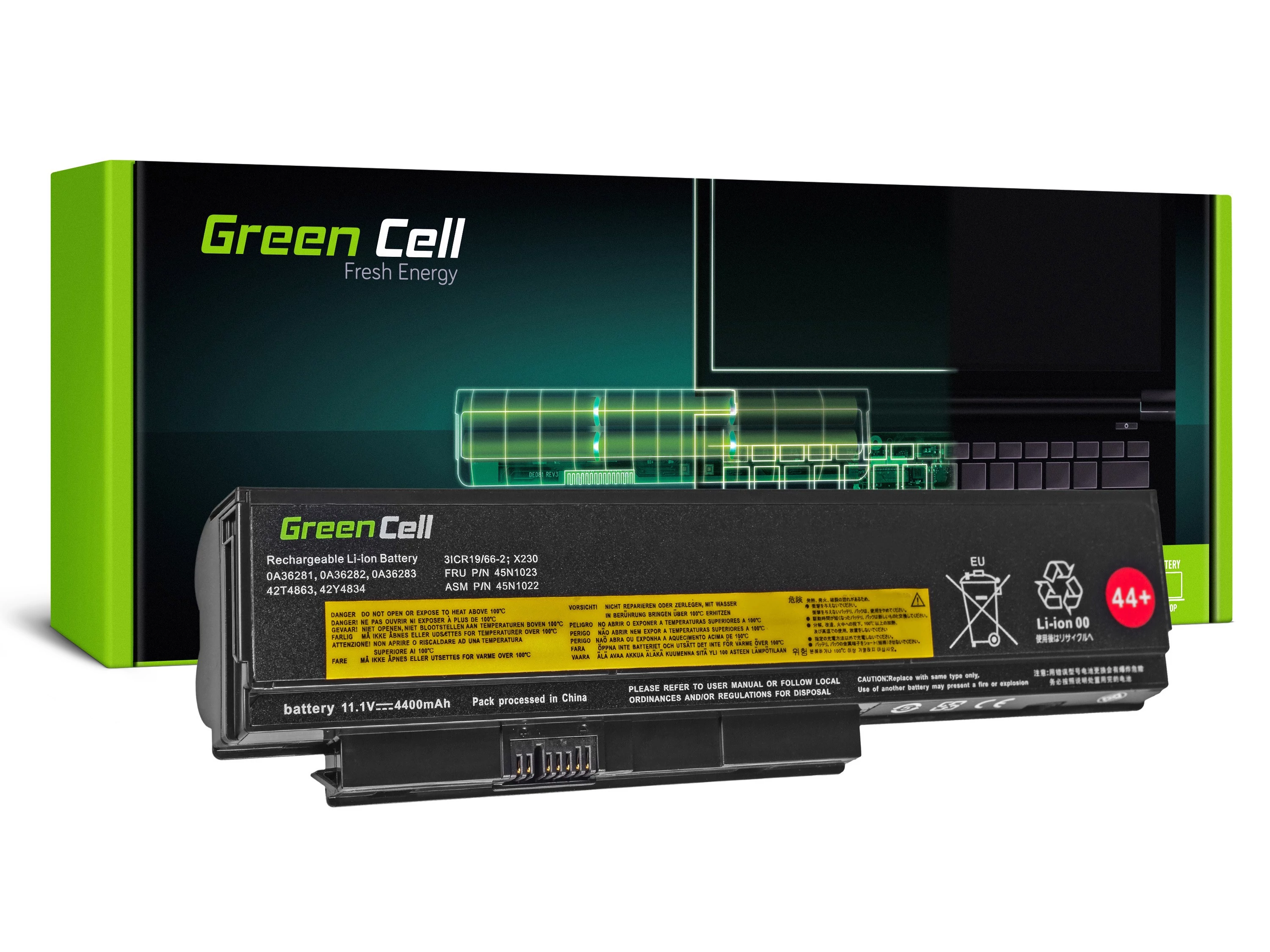 Green Cell Lenovo ThinkPad X220 X230 11.1V 4400mAh laptop akkumulátor