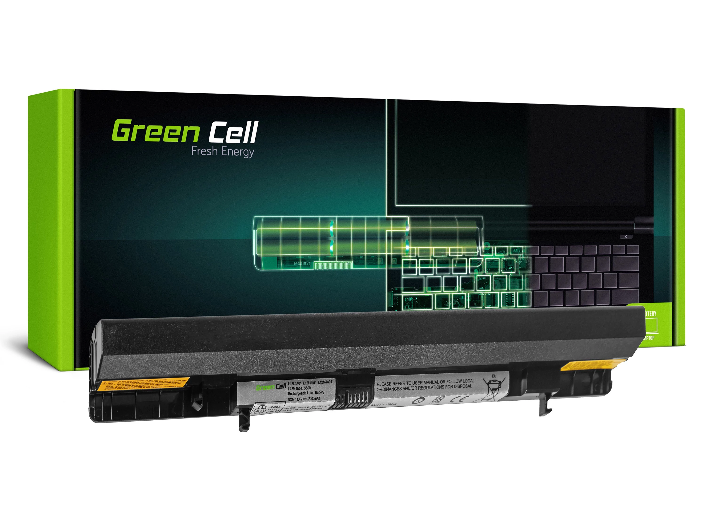 Green Cell Lenovo IdeaPad S500 Flex 14 14D 15 15D 14.4V 2200mAh laptop akkumulátor