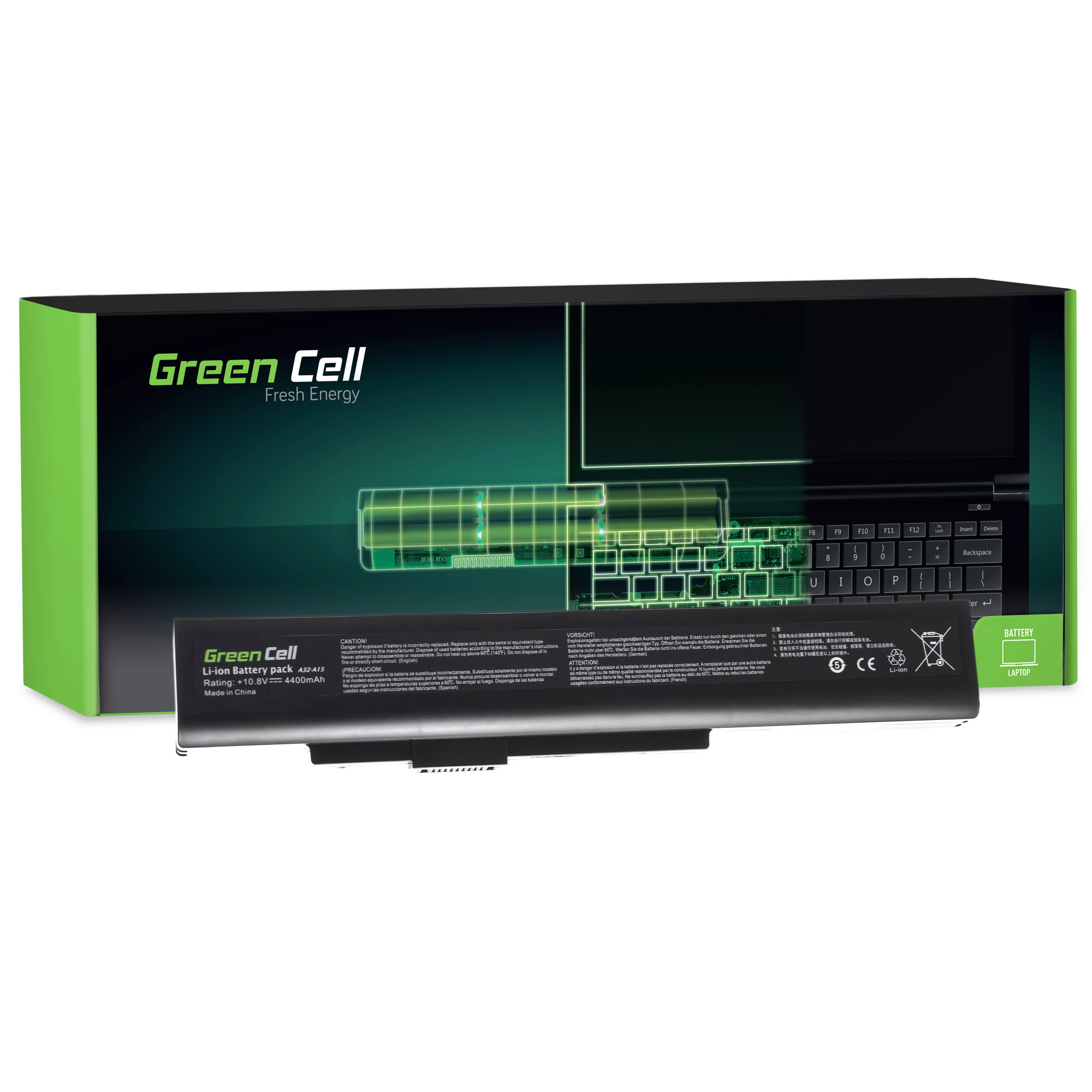 Green Cell MSI A6400 CR640 CX640 MS-16Y1 11.1V 4400mAh laptop akkumulátor