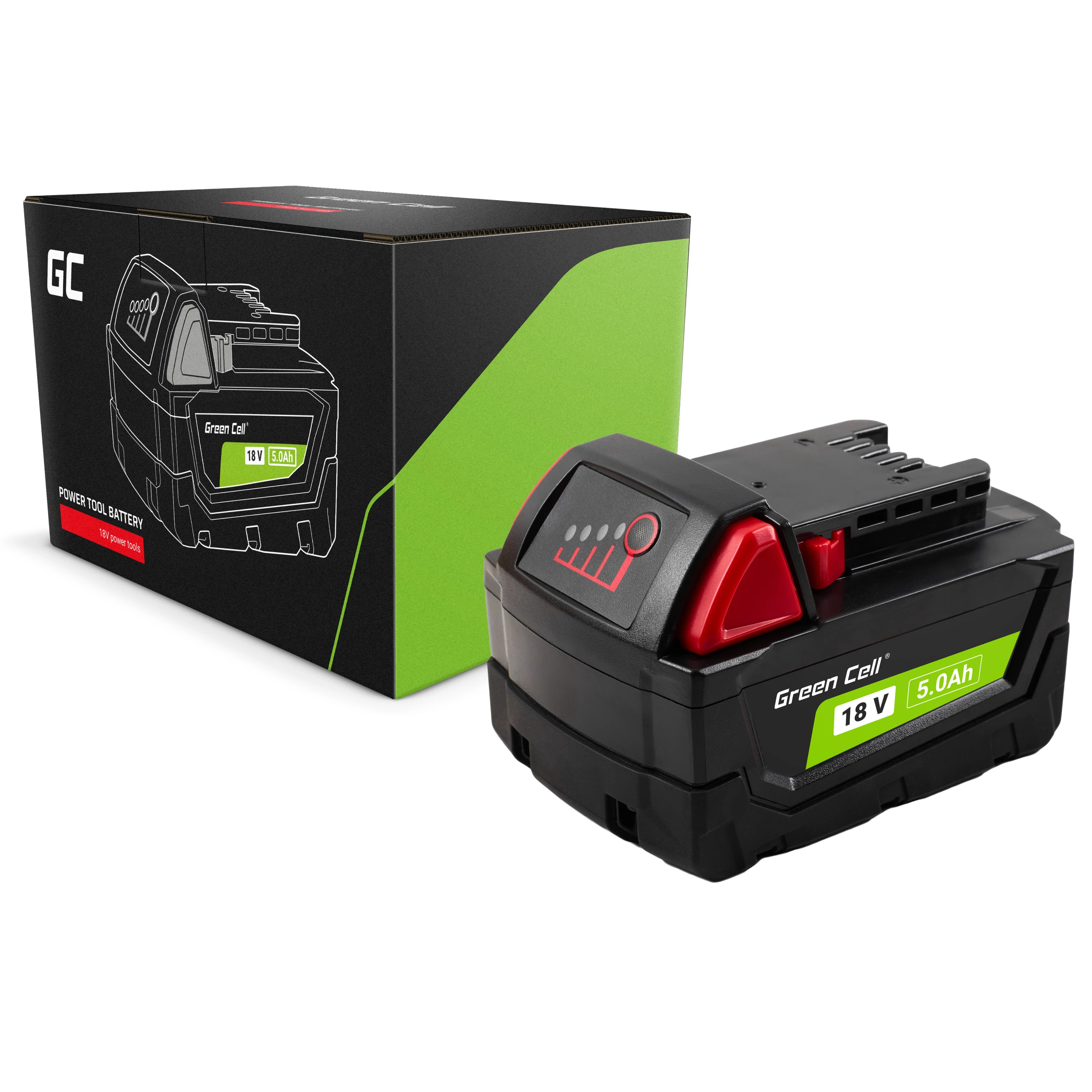 Green Cell Milwaukee M18 B5 4932430483 18V 5Ah szerszámgép akkumulátor